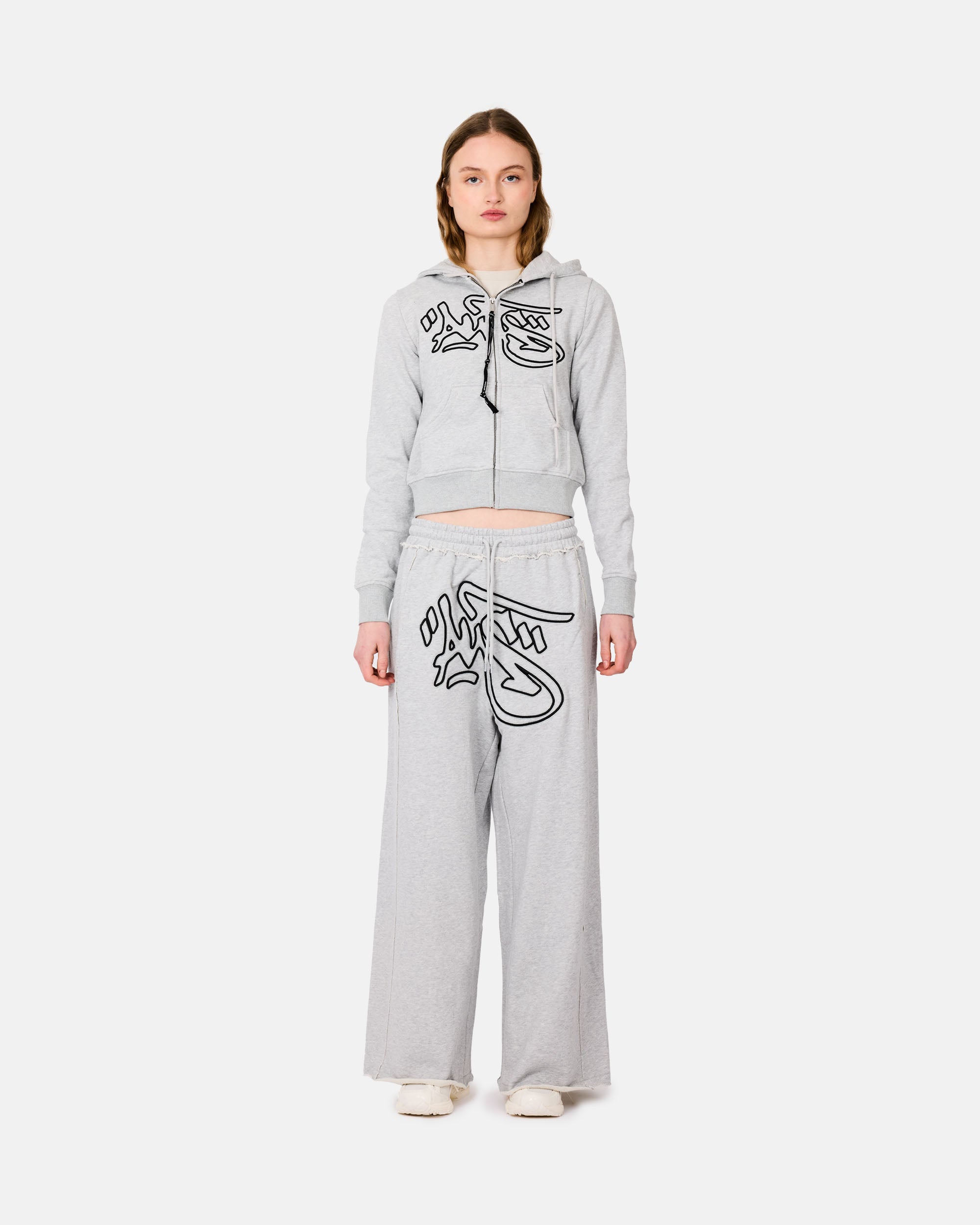 ALIS Mikheil Wide Sweat Pants Grey Melange 102-03