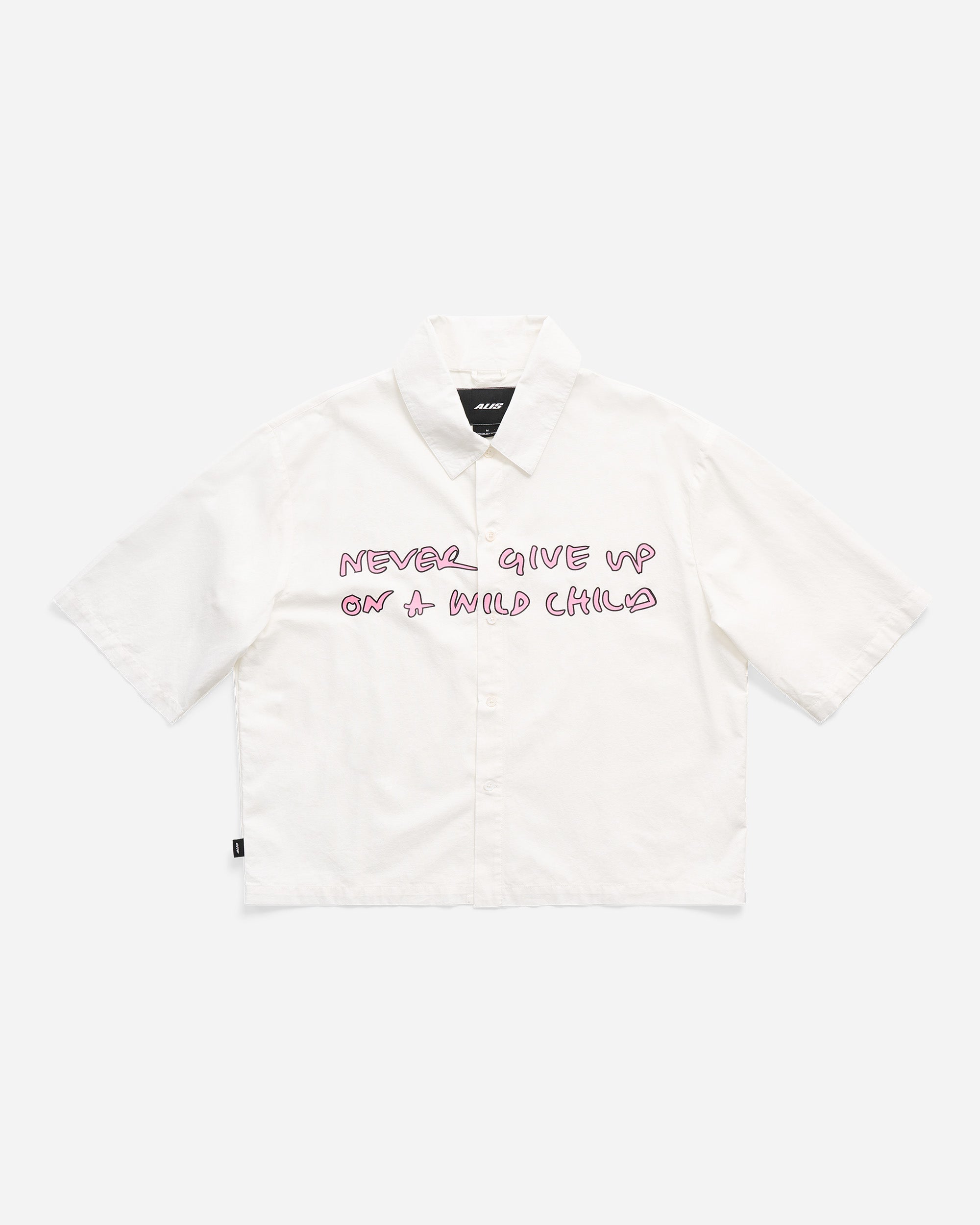 ALIS Theotis Cropped Short Sleeve Solid Antartica Off White 109-32