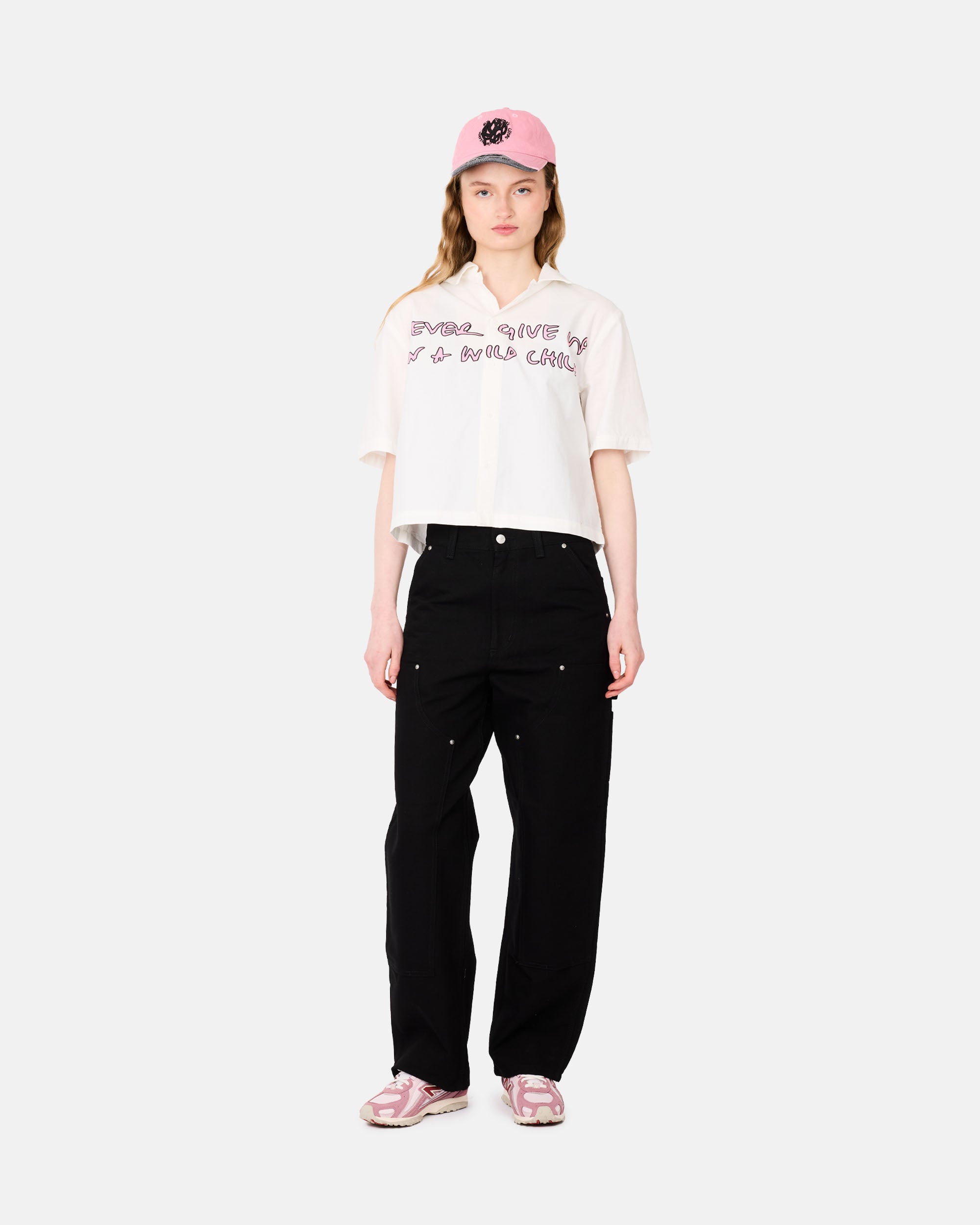 ALIS Theotis Cropped Short Sleeve Solid Antartica Off White 109-32