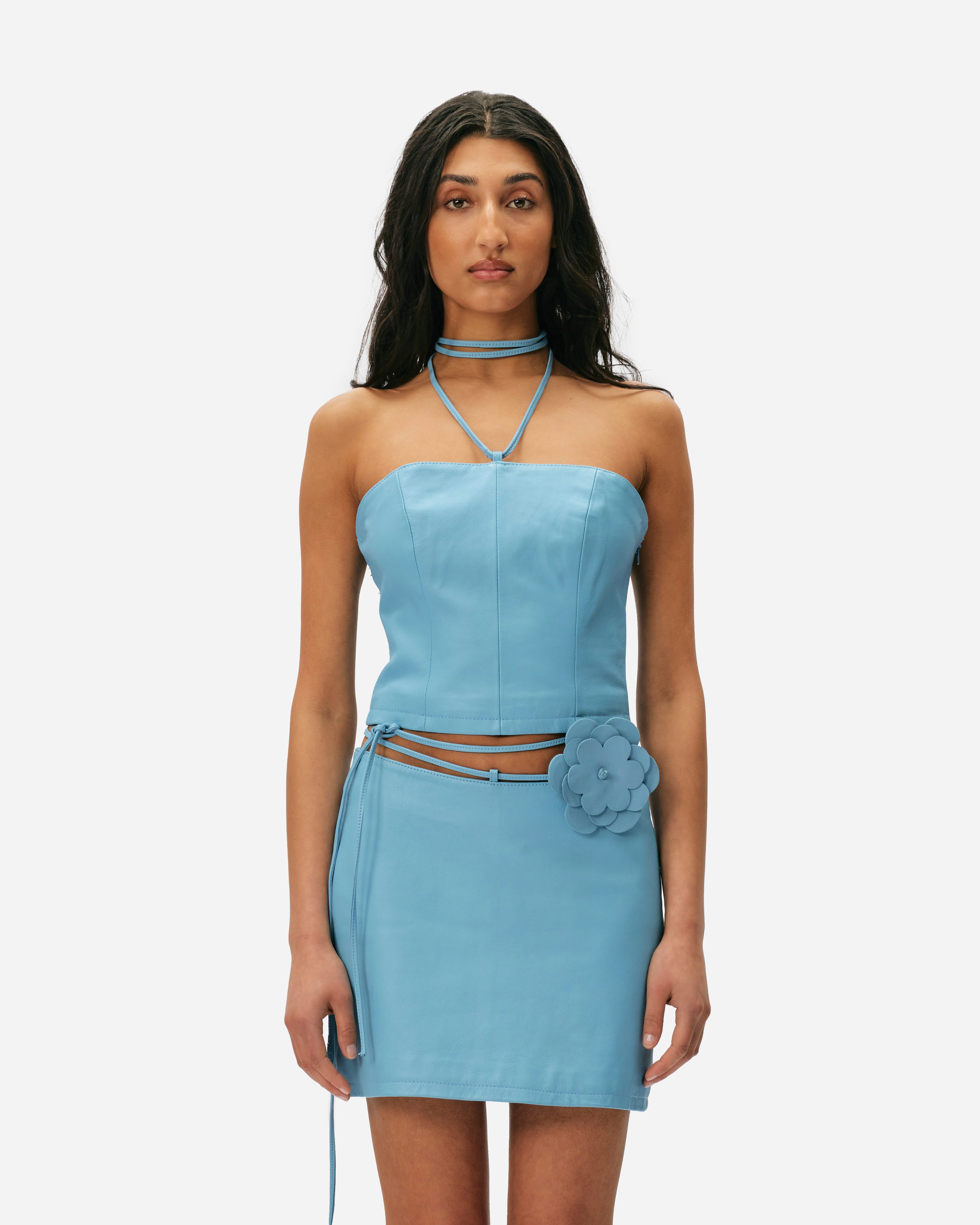 Oval Square Kicky Leather Top Clear Sky 20698-5027