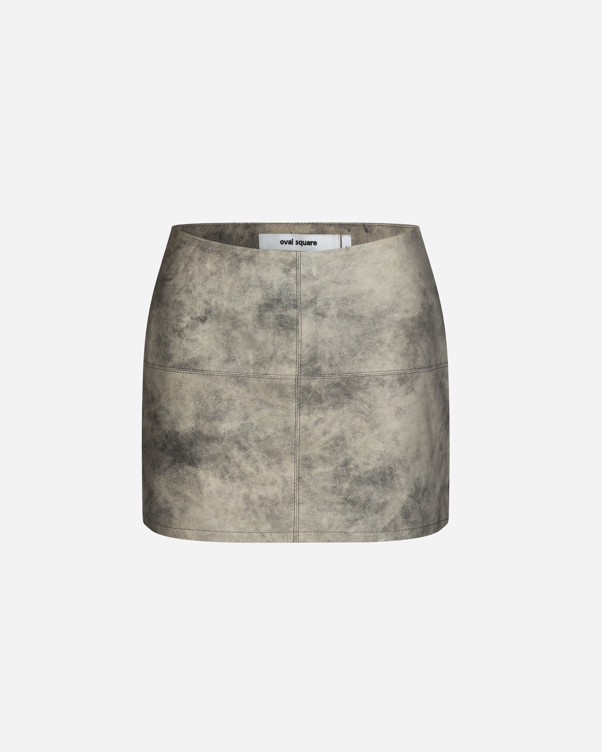 Oval Square Beat Leather Skirt Grey Stone 20700-7006