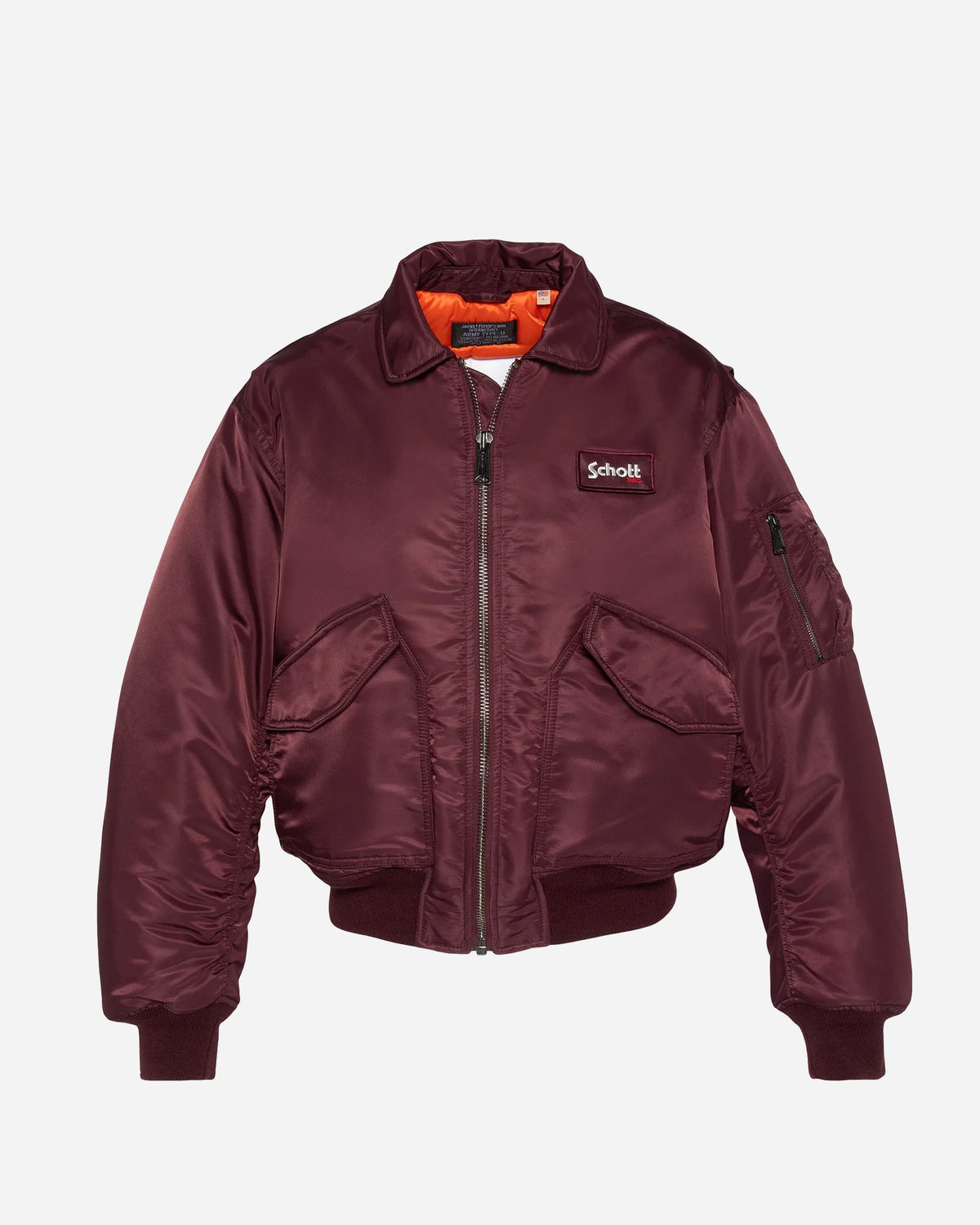 Schott Bomber Jacket CWU DARK BURGUNDY 21090RS-DARK BURG