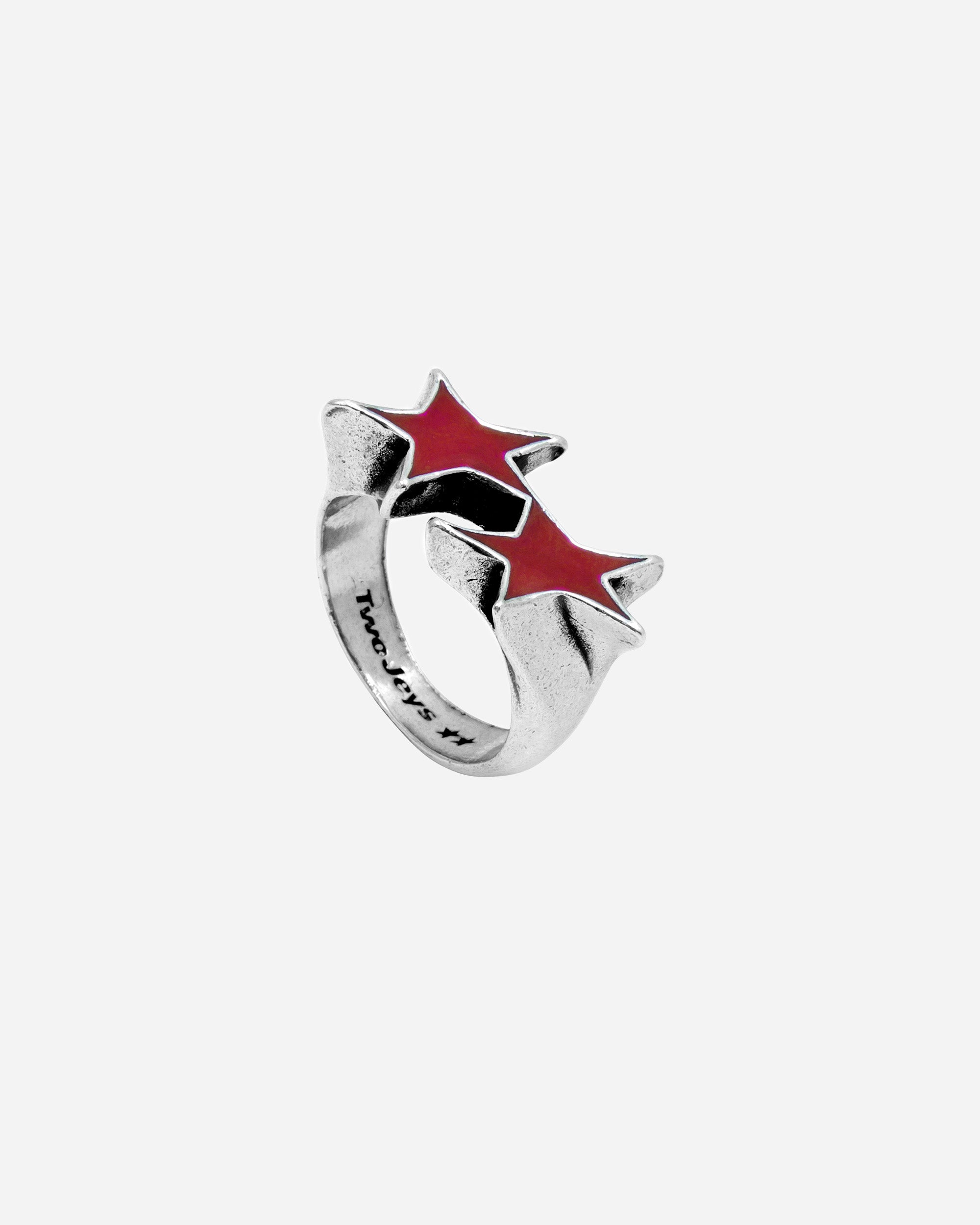 TwoJeys Icon Red Enameled Single Ring Silver plated 215401600