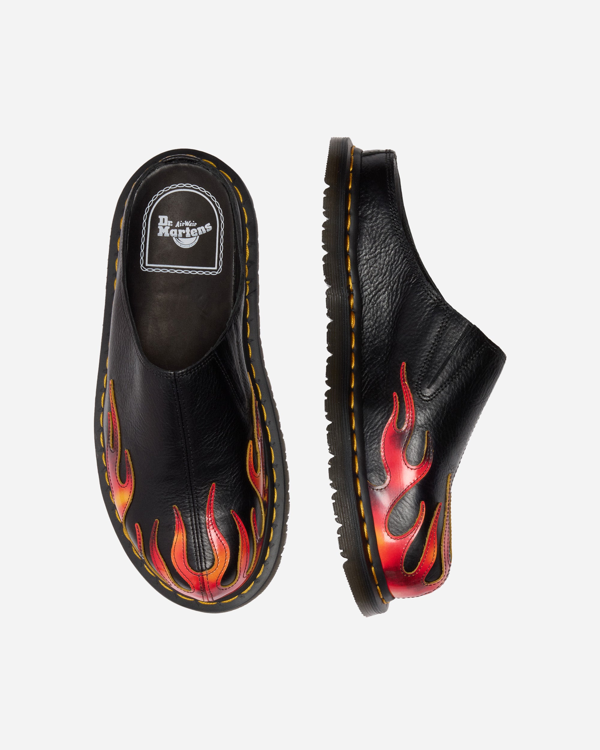 Dr. Martens San Mule Flame Flame Black+Vibrant Red 41605001
