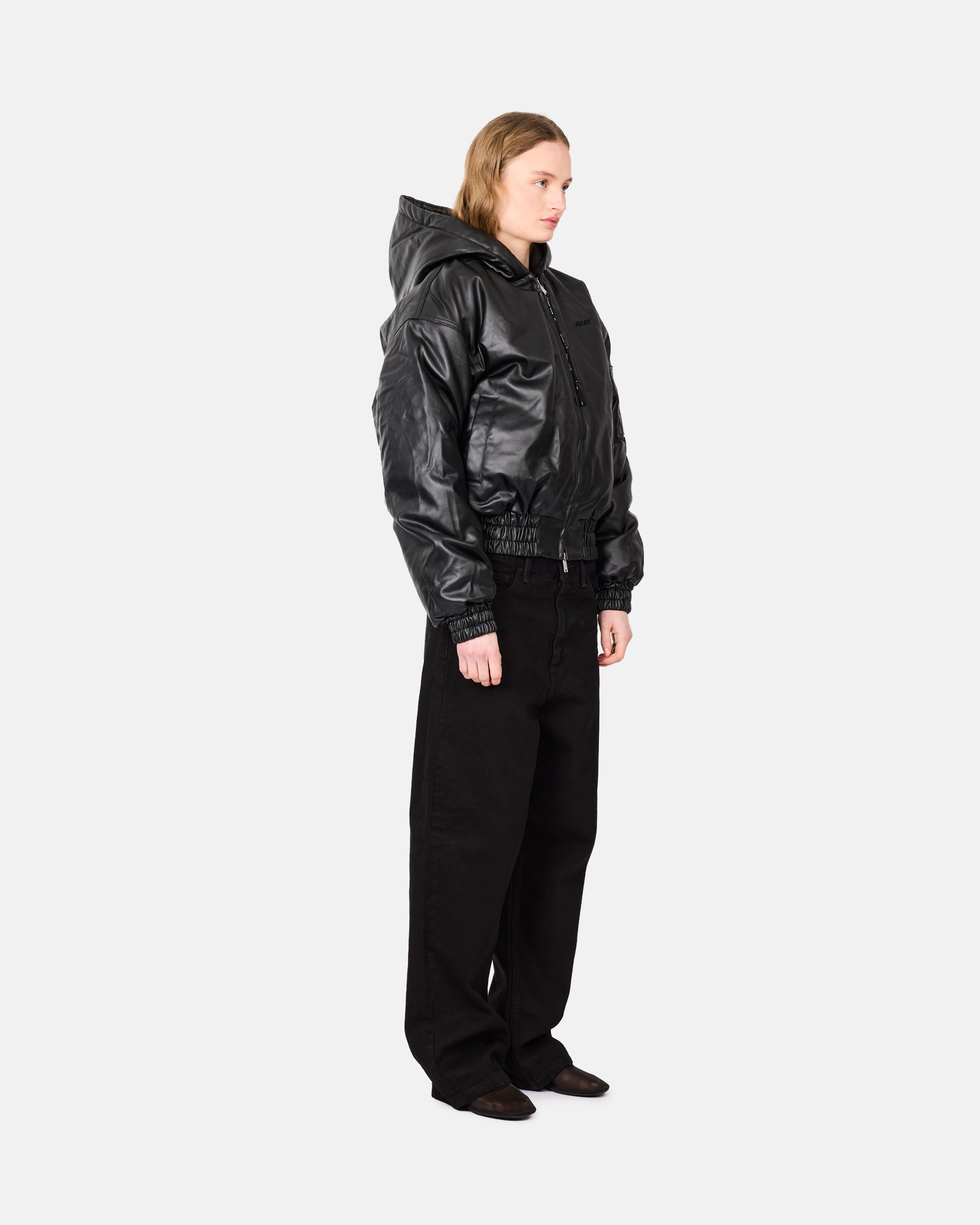 ALIS Hoiy Oversized Bomber Jacket Glossy Black 66-09