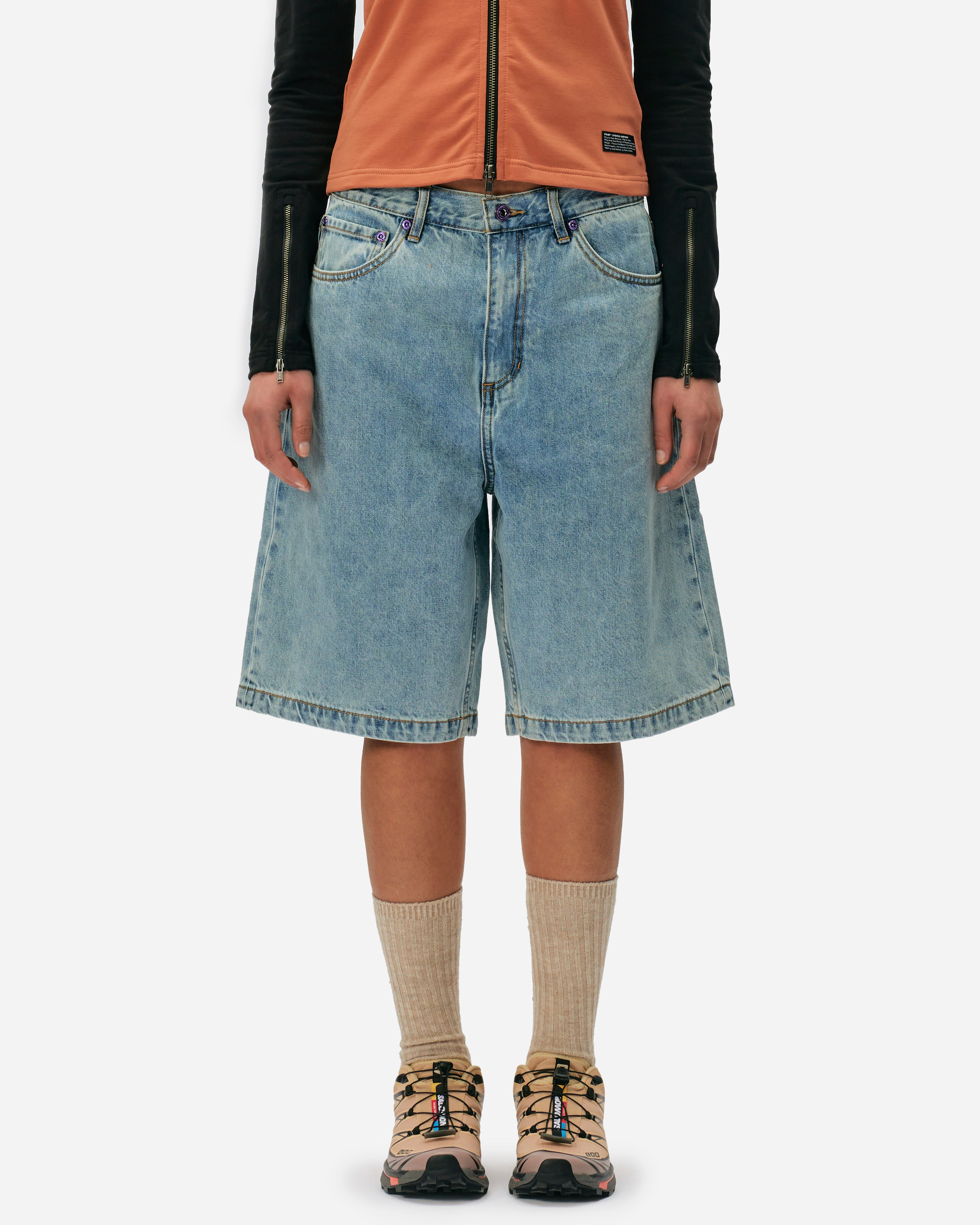 P.A.M. (Perks & Mini) Gateway Troop Denim Shorts BLEACH WASH 80011-BCHW