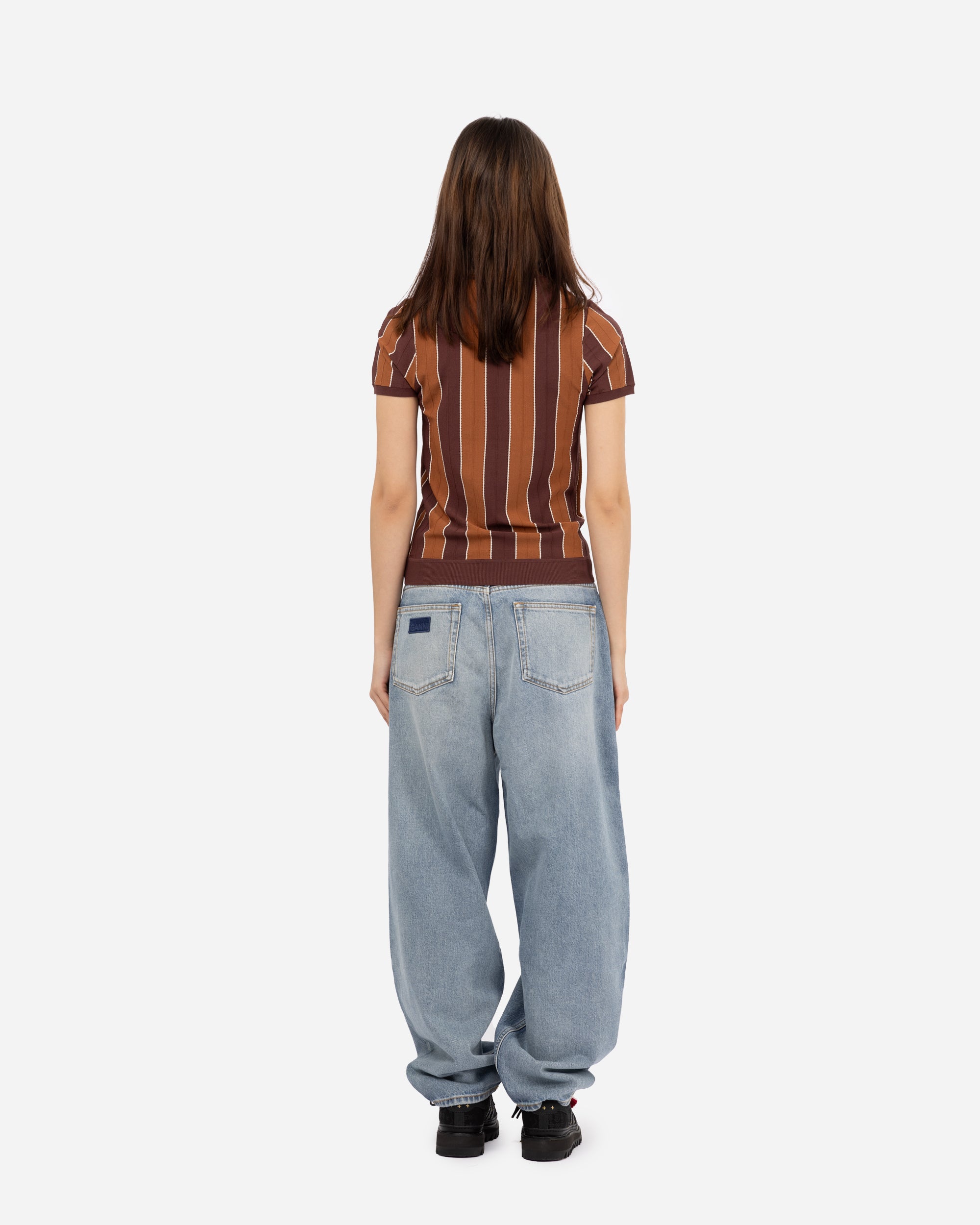 Martine Rose Logo Tight T-Shirt BROWN 959YA12700