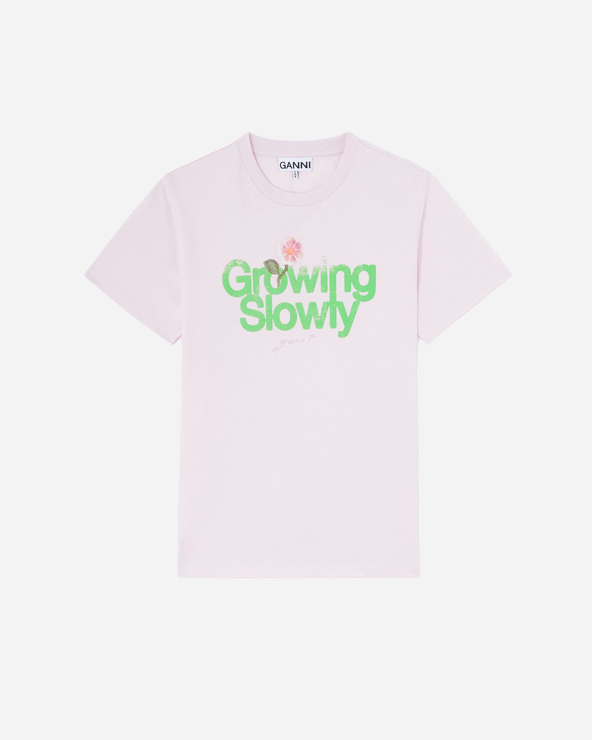 GANNI Basic Cotton Jersey Growing Slowly Chalk Pink A1050191