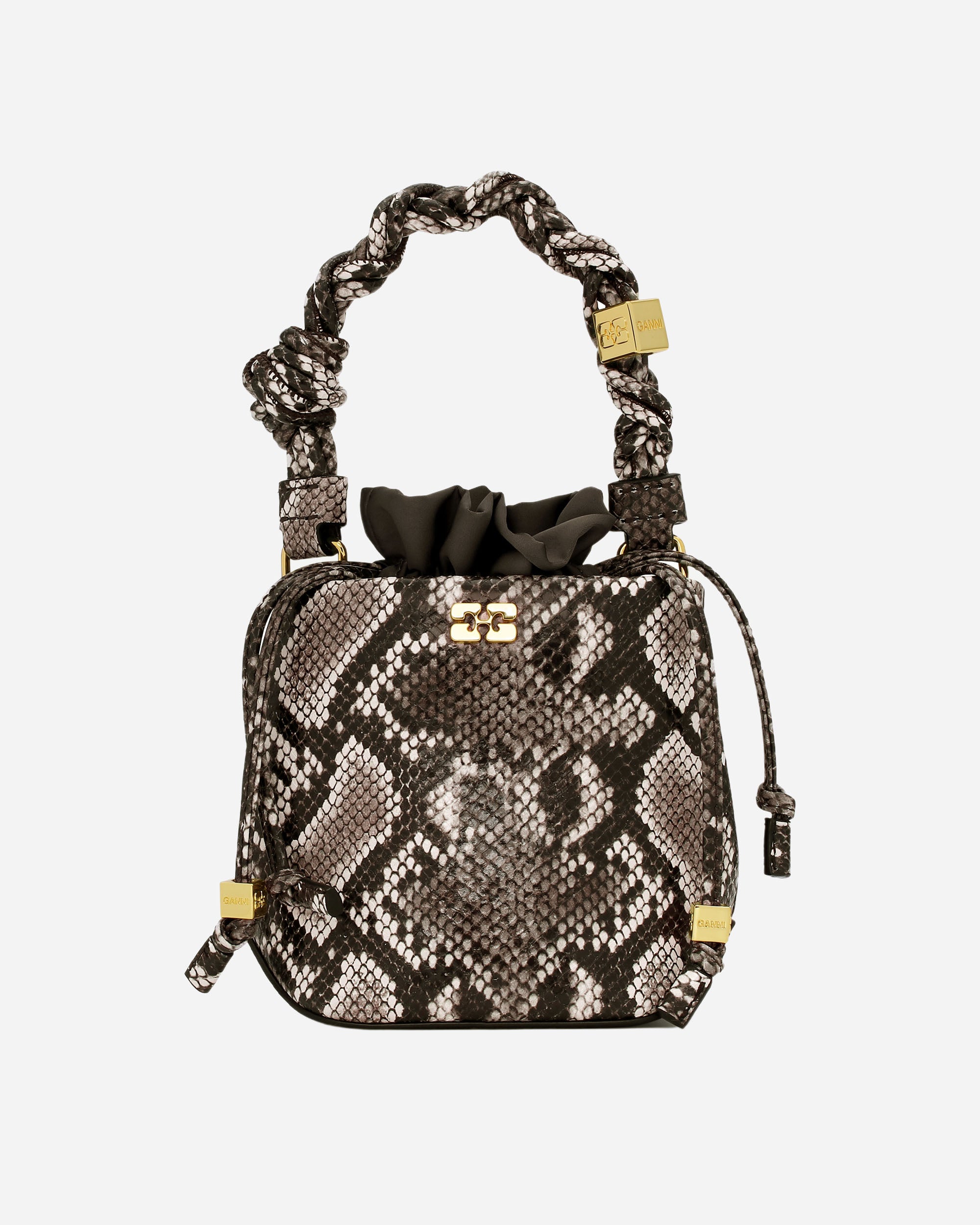 GANNI Ganni Bou Bucket Mini Snake Egret A6702-135