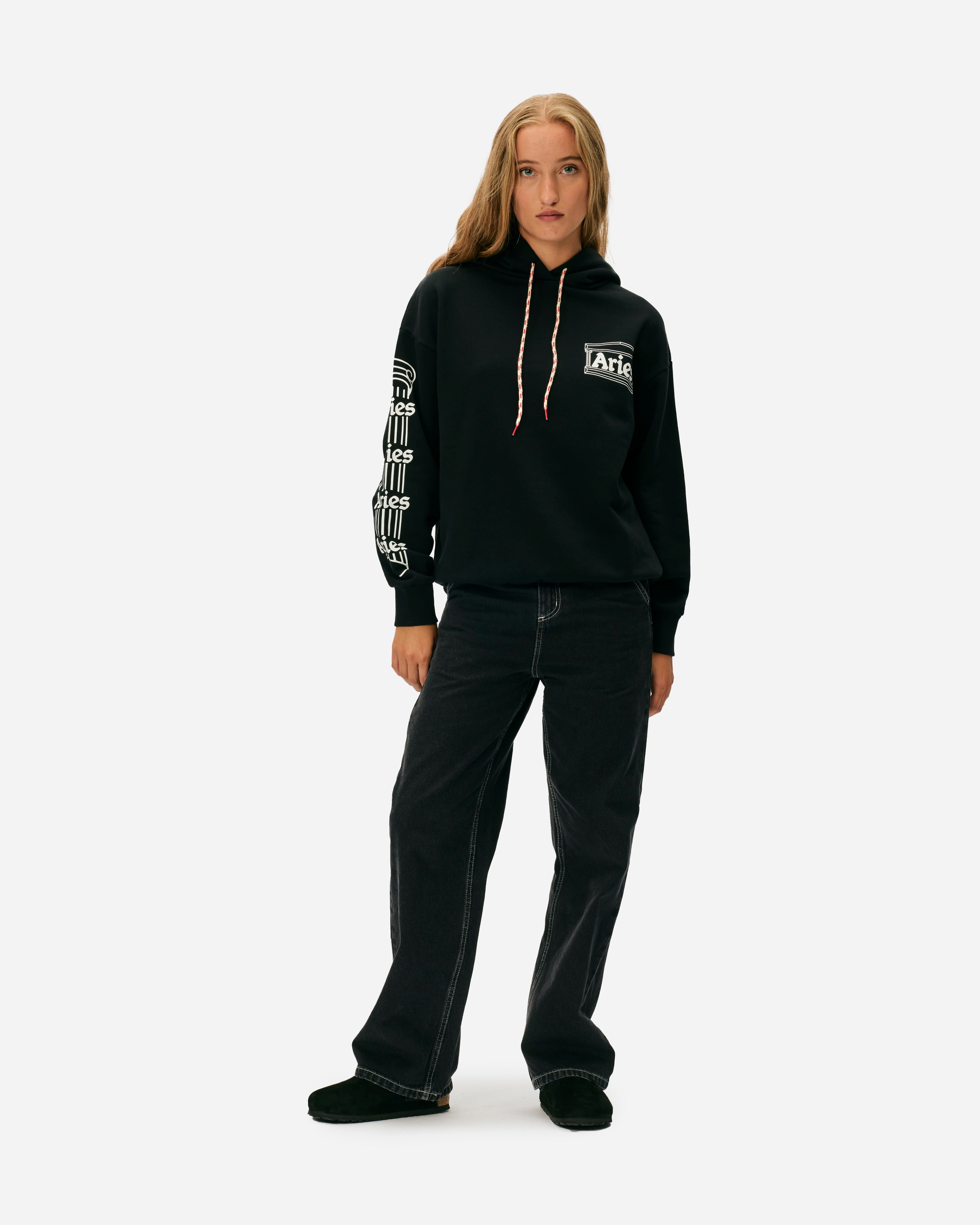 ARIES Column Hoodie Black AR2001001-BLK