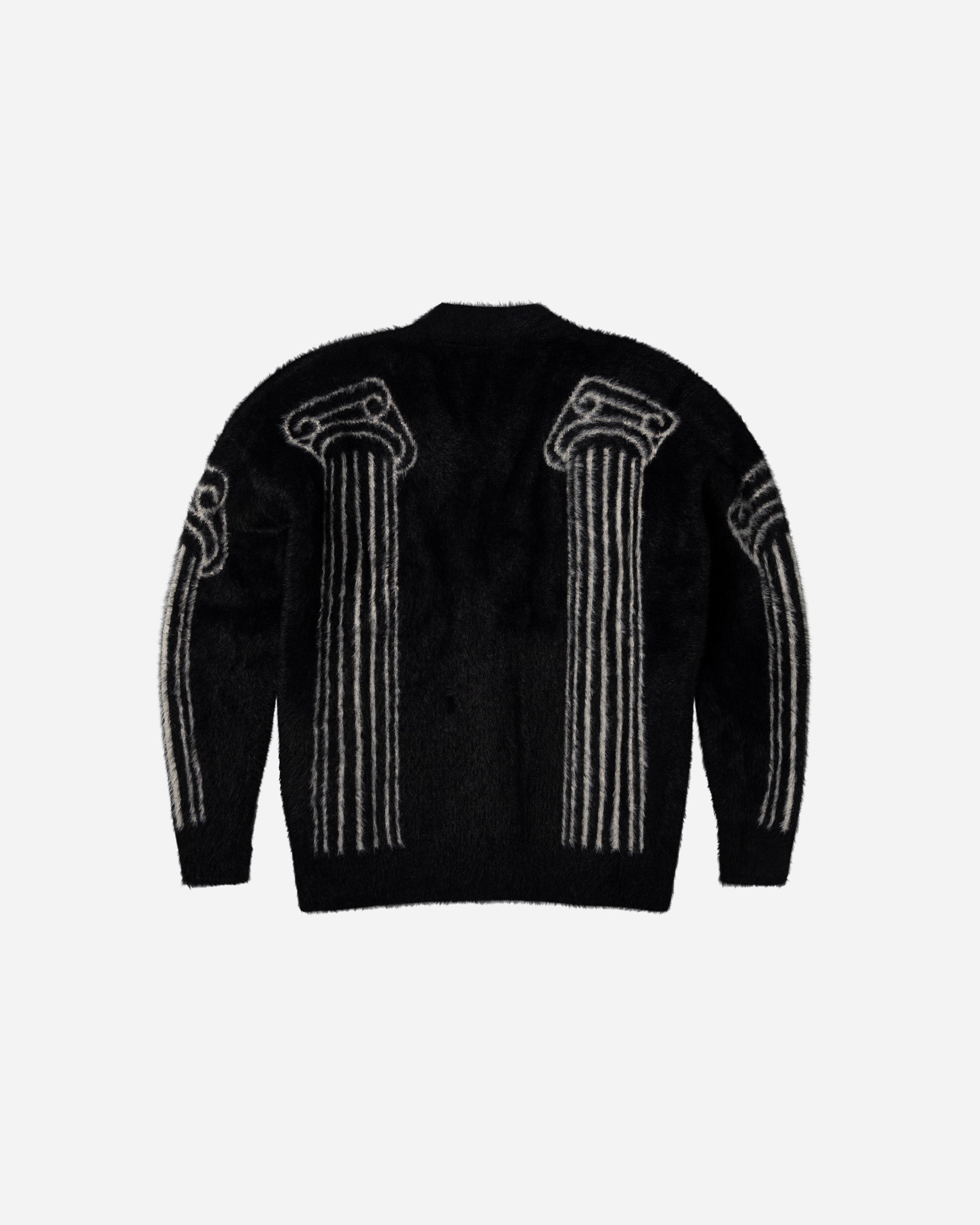 ARIES Oversized Chenille Column Knit Cardigan Black AR2004004