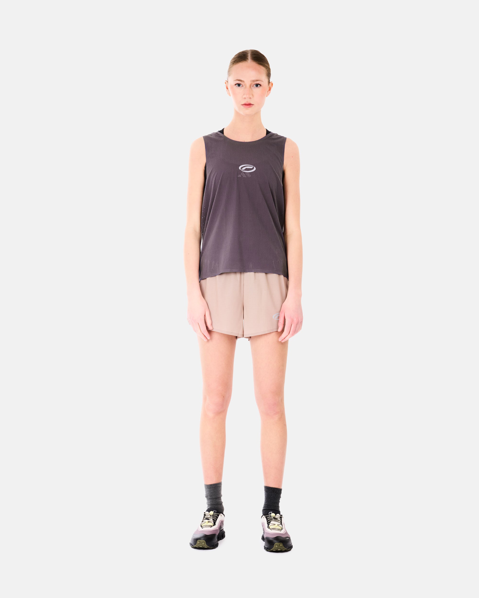 Optimistic Runners Crop Mesh Singlet BLUEBERRY CMS26BLB