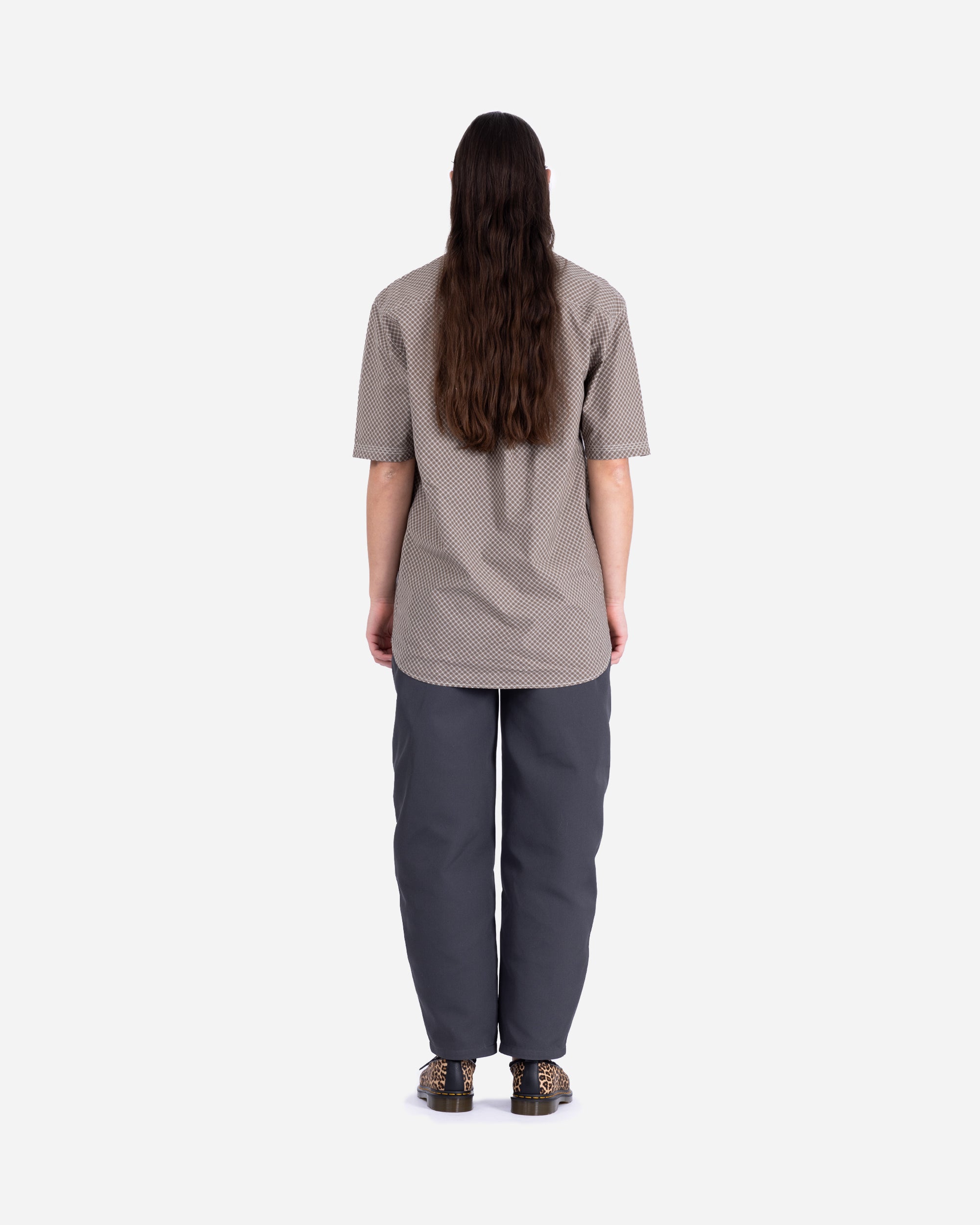 ERL Mini Plaid Short Sleeve Shirt BROWN ERL10B011-2