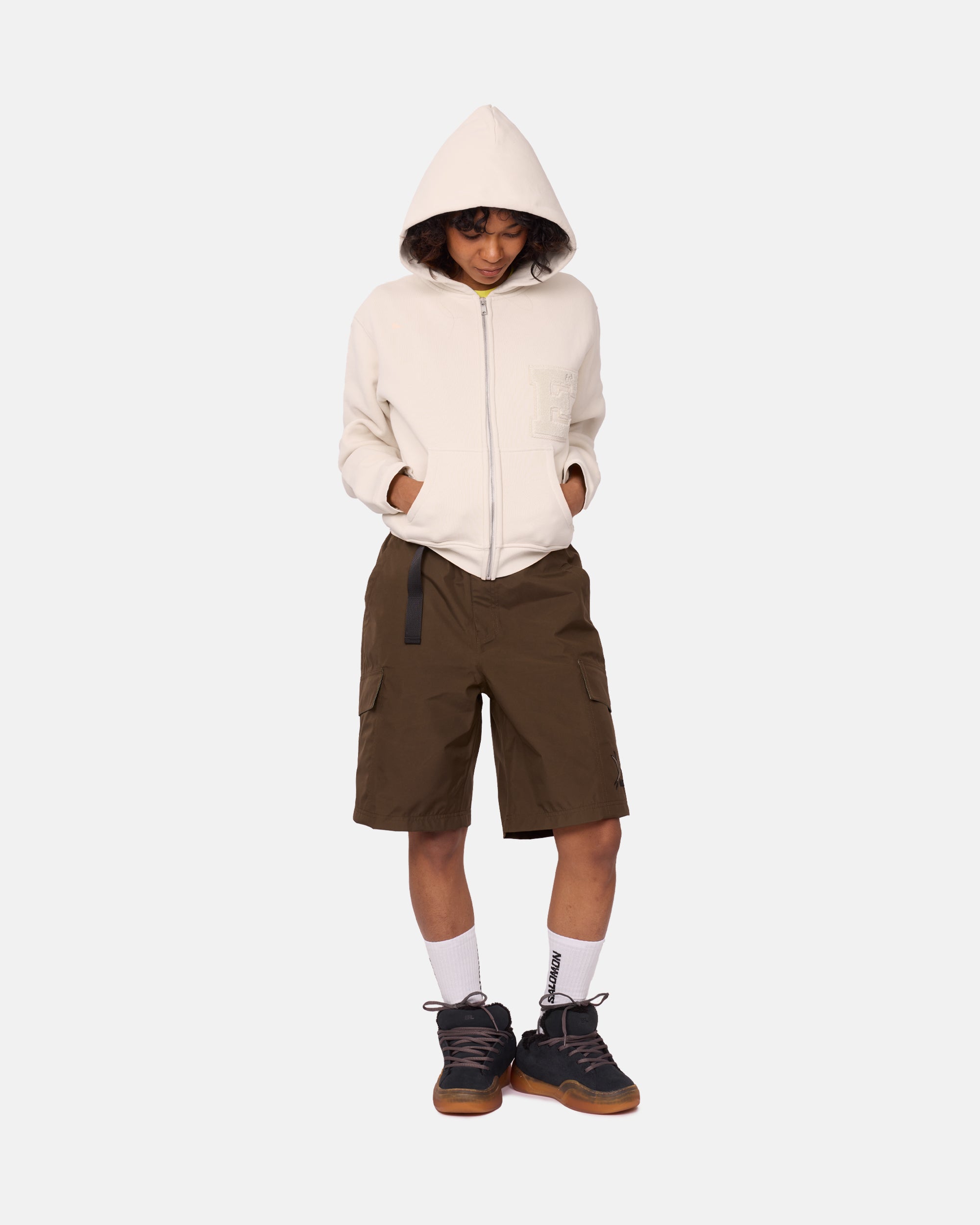 ERL Varsity Zip-up Hoodie LIGHT GREY ERL10T023-1