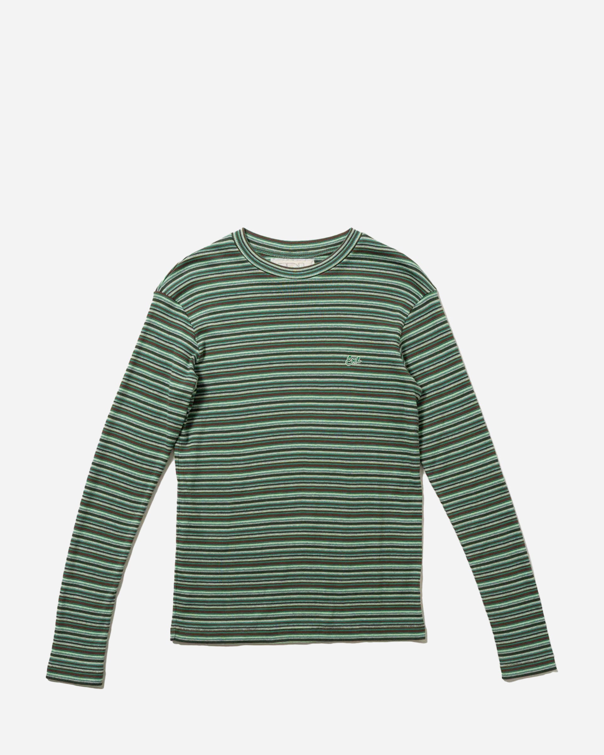 ERL Striped Long Sleeved T-shirt GREEN ERL11T019