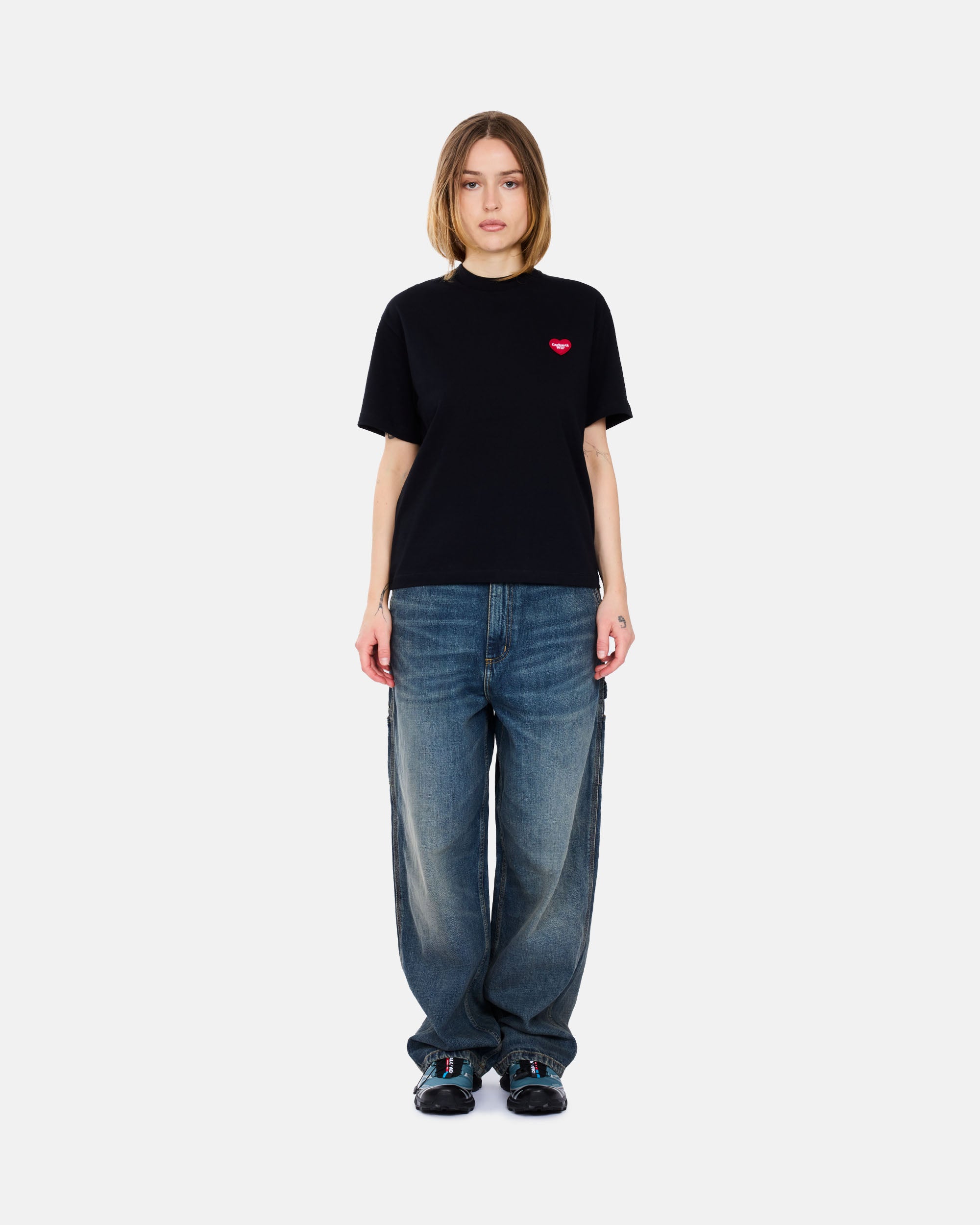 Carhartt WIP Heart Patch T-shirt Black / Red I032318-1V2XX