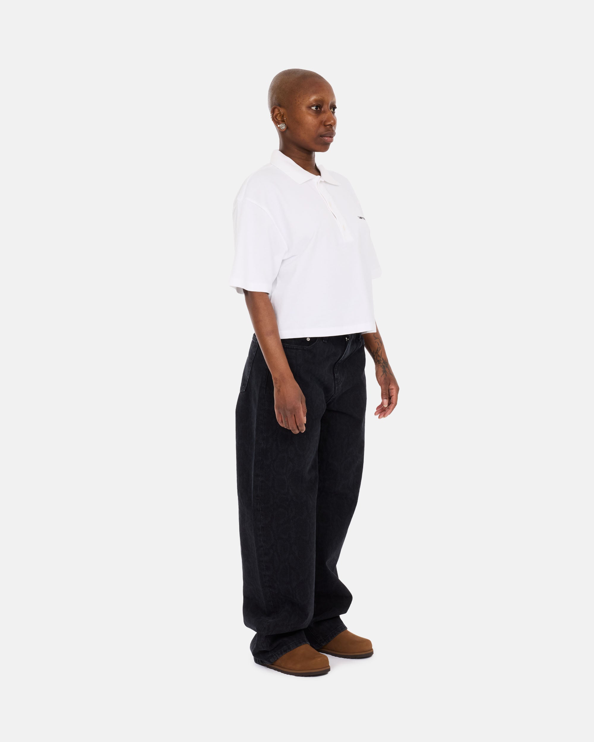 Carhartt WIP Short Sleeve Carhartt Script Polo White / Black I034553-00A.XX