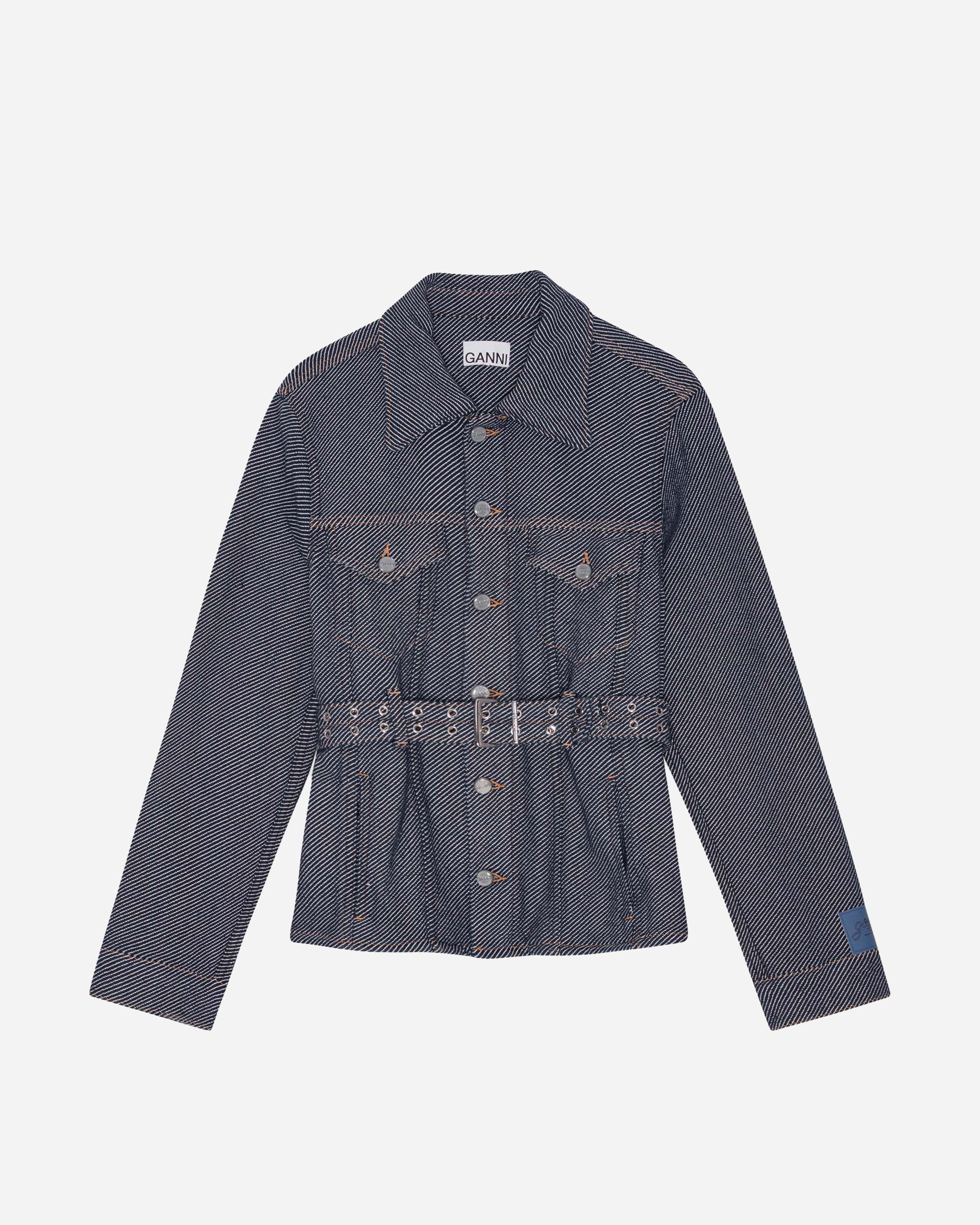 GANNI Heavy Twill Denim Short Jacket Rinse J1687