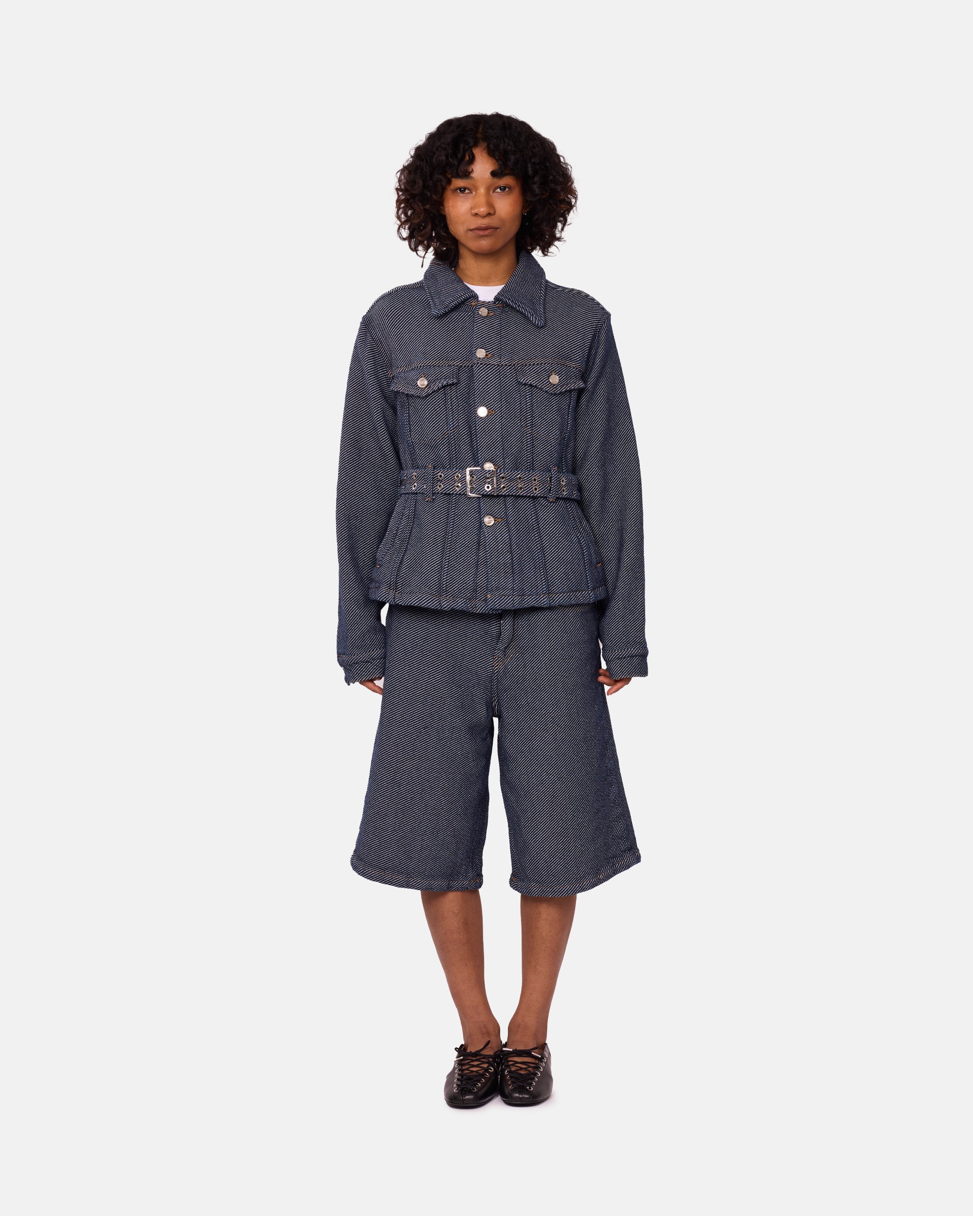 GANNI Heavy Twill Denim Short Jacket Rinse J1687