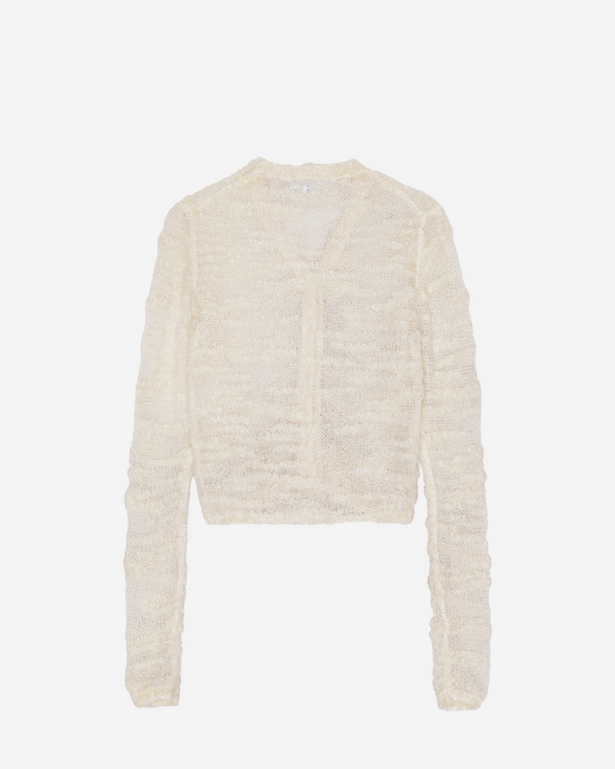 GANNI Alpaca Mohair Boucle Cardigan Egret K2254