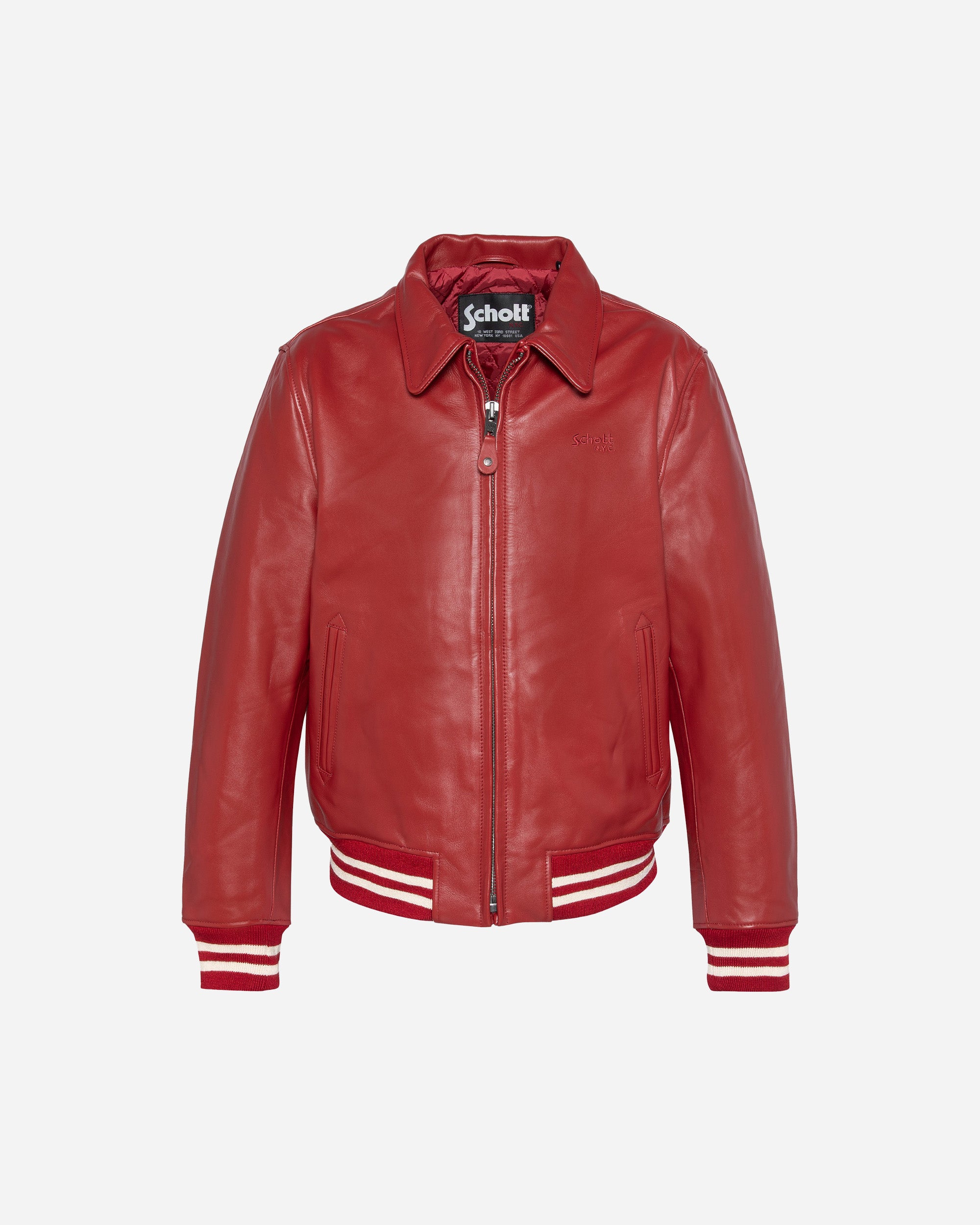 Schott Blouson Cuir RED LC5100RIBSTP-RED