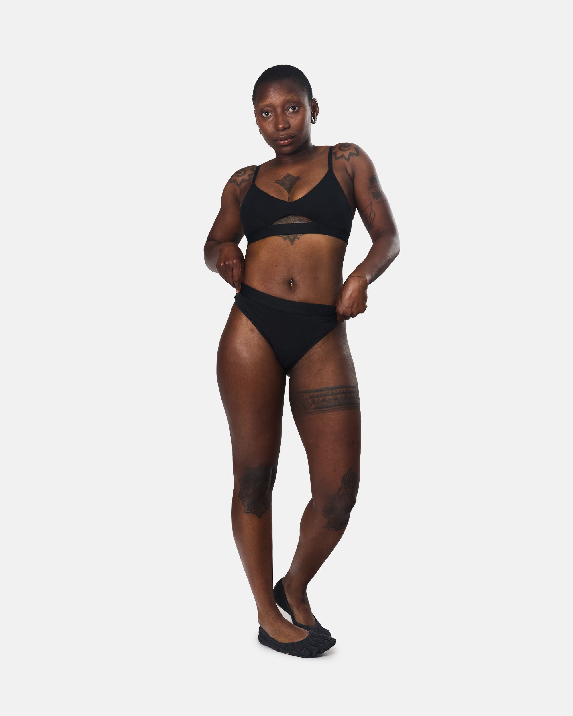 Organic Basics Soft Touch Thong Black OB110014-Black