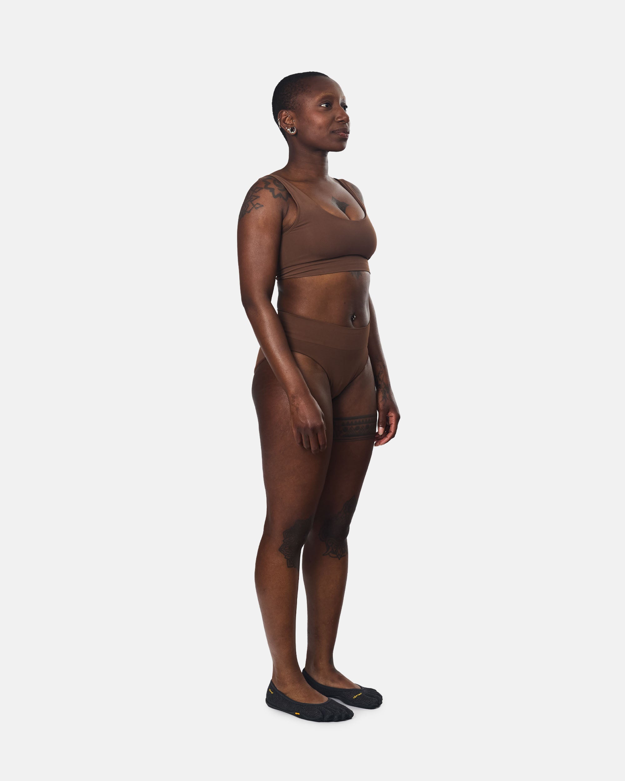 Organic Basics Smooth High-Leg Briefs Walnut OB110021-Walnut