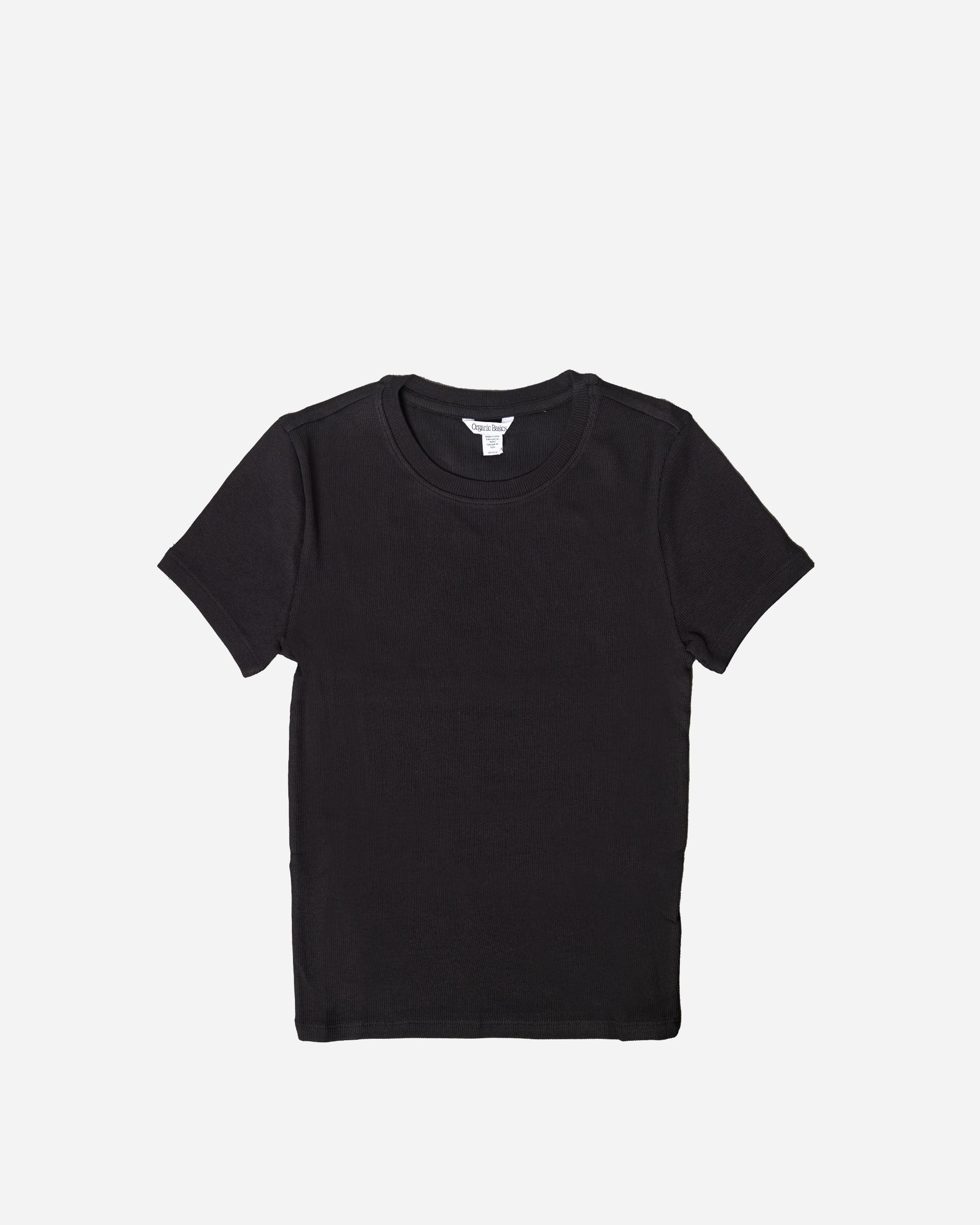 Organic Basics Core Rib T-shirt Black OB410078-Black