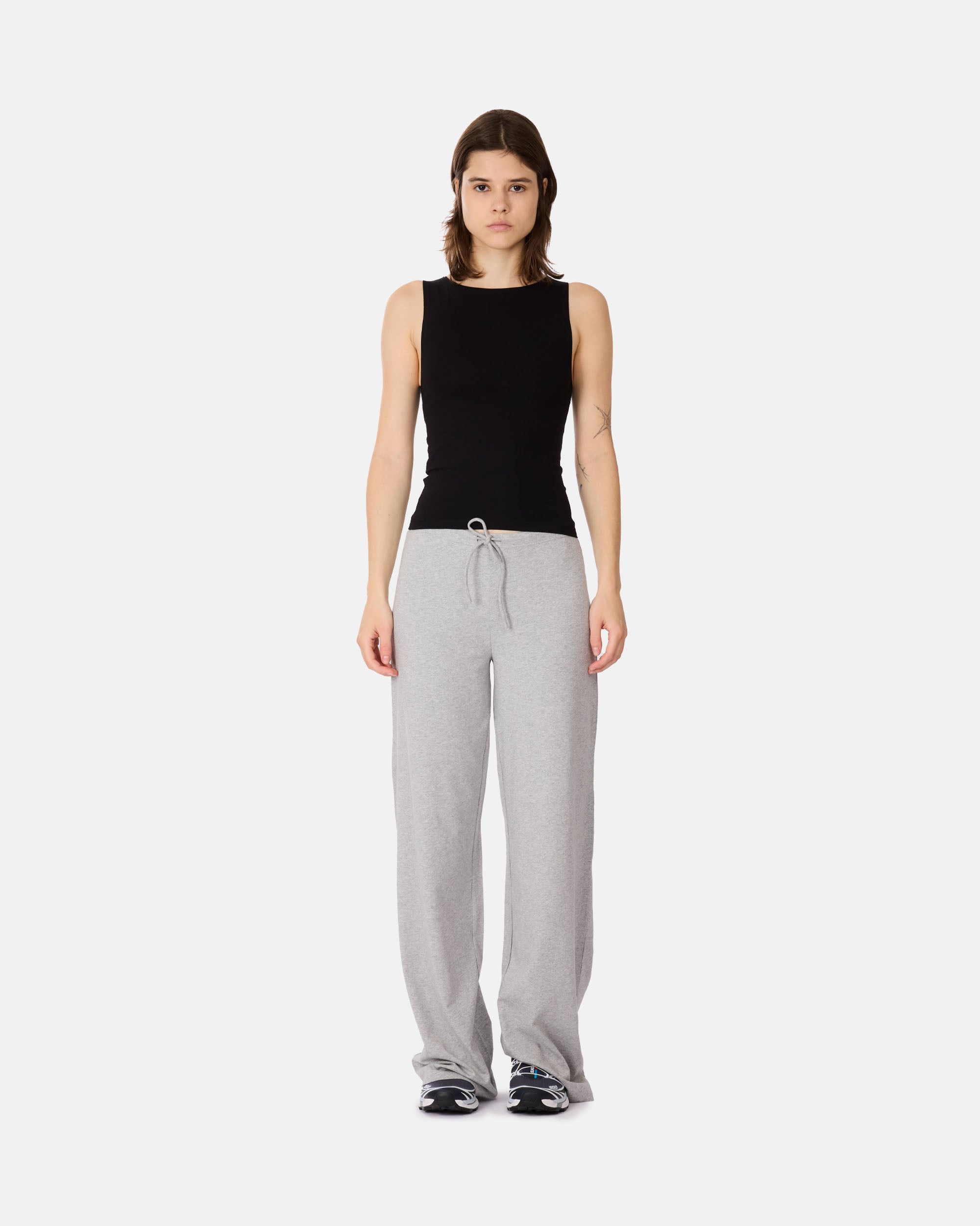 Organic Basics Everyday Straight Leg Pants Grey Melange OB420020-Grey