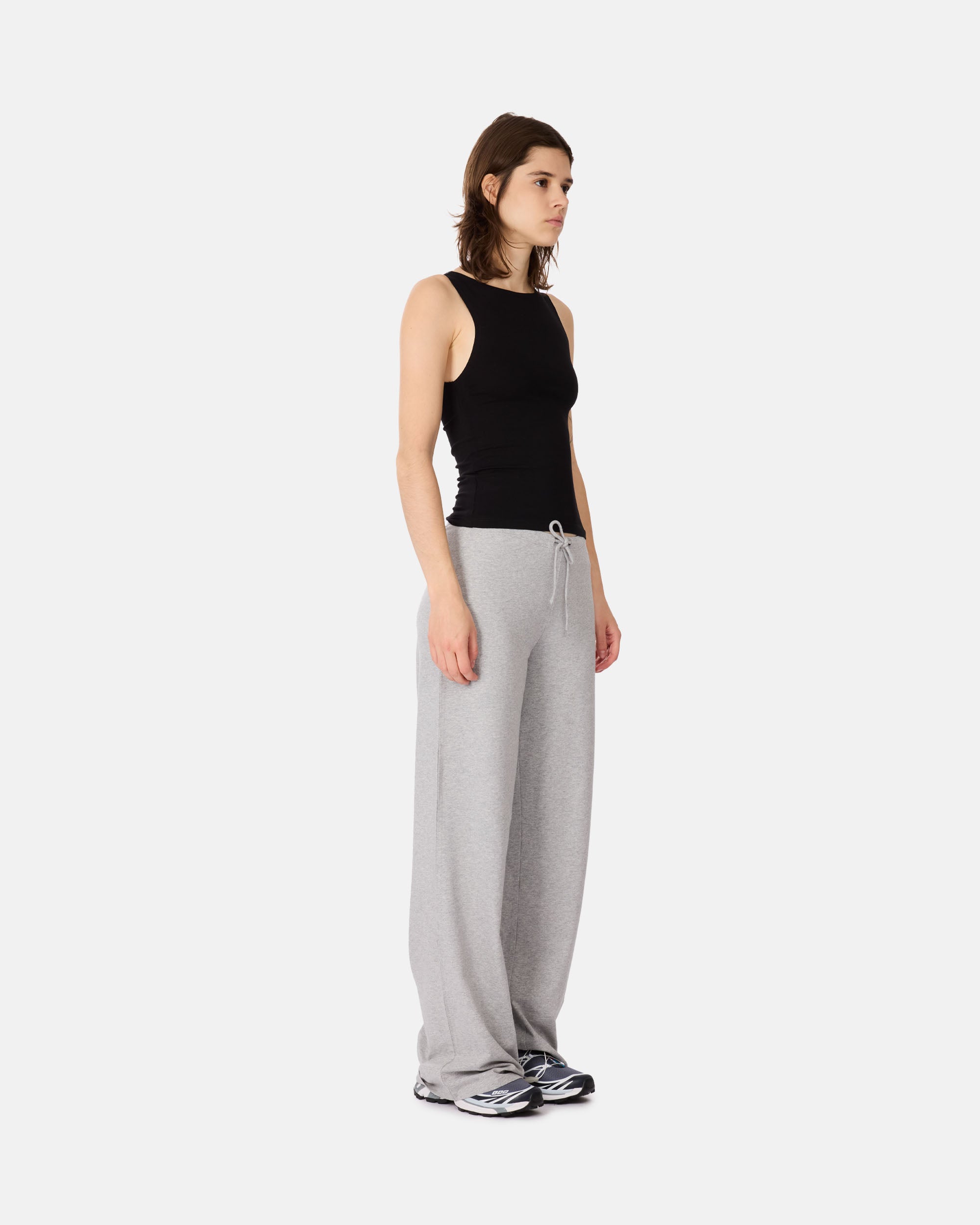 Organic Basics Everyday Straight Leg Pants Grey Melange OB420020-Grey