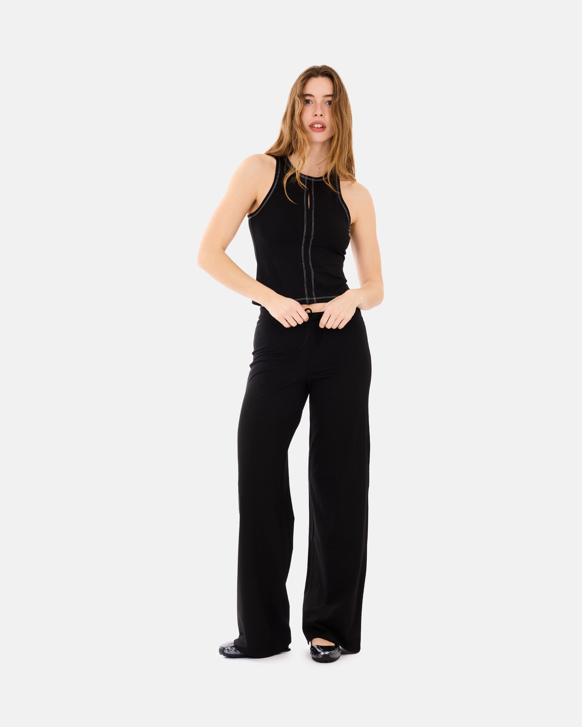 Organic Basics Everyday Straight Leg Pants Black OB420020