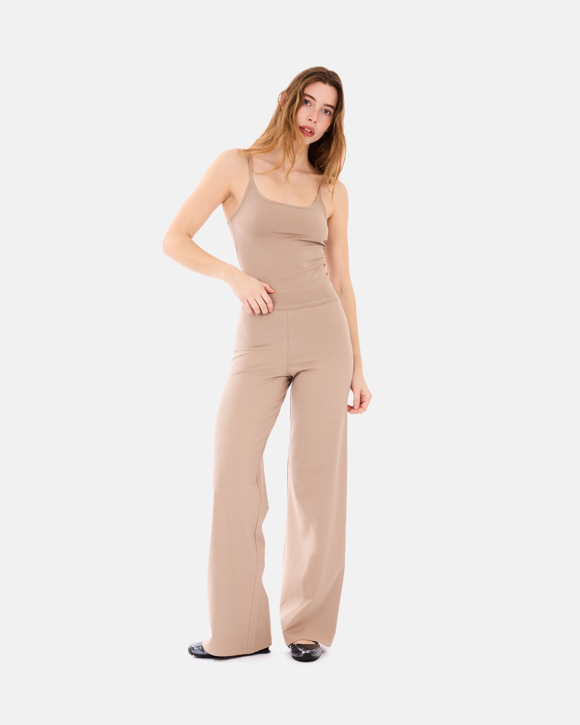 Organic Basics Core Straight Leg Pants Dune OB420033-Dune