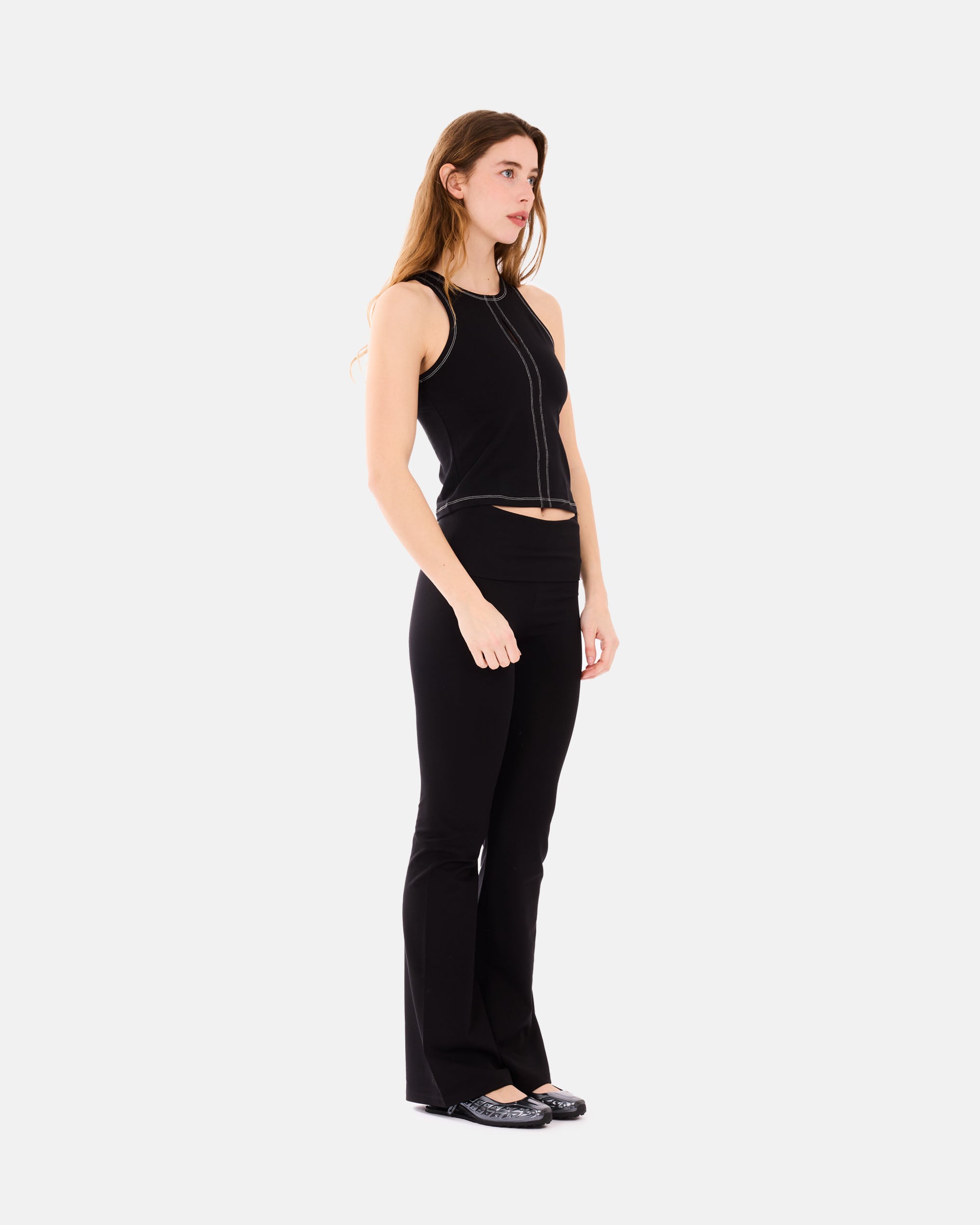 Organic Basics Core Foldover Pants Black OB420046