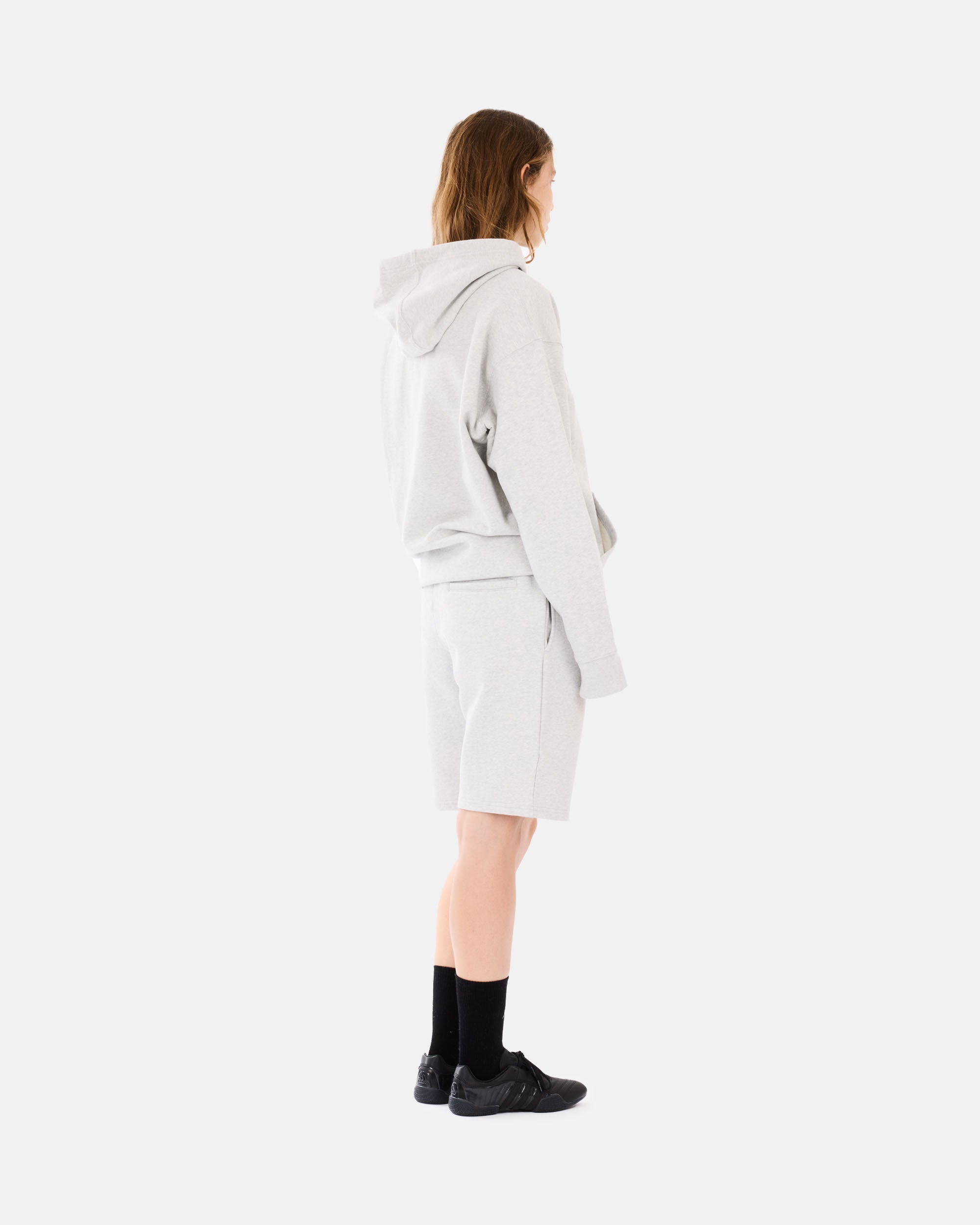 Organic Basics Weekend Boxy Fit Hoodie Misty Grey Melange OB450009-Grey