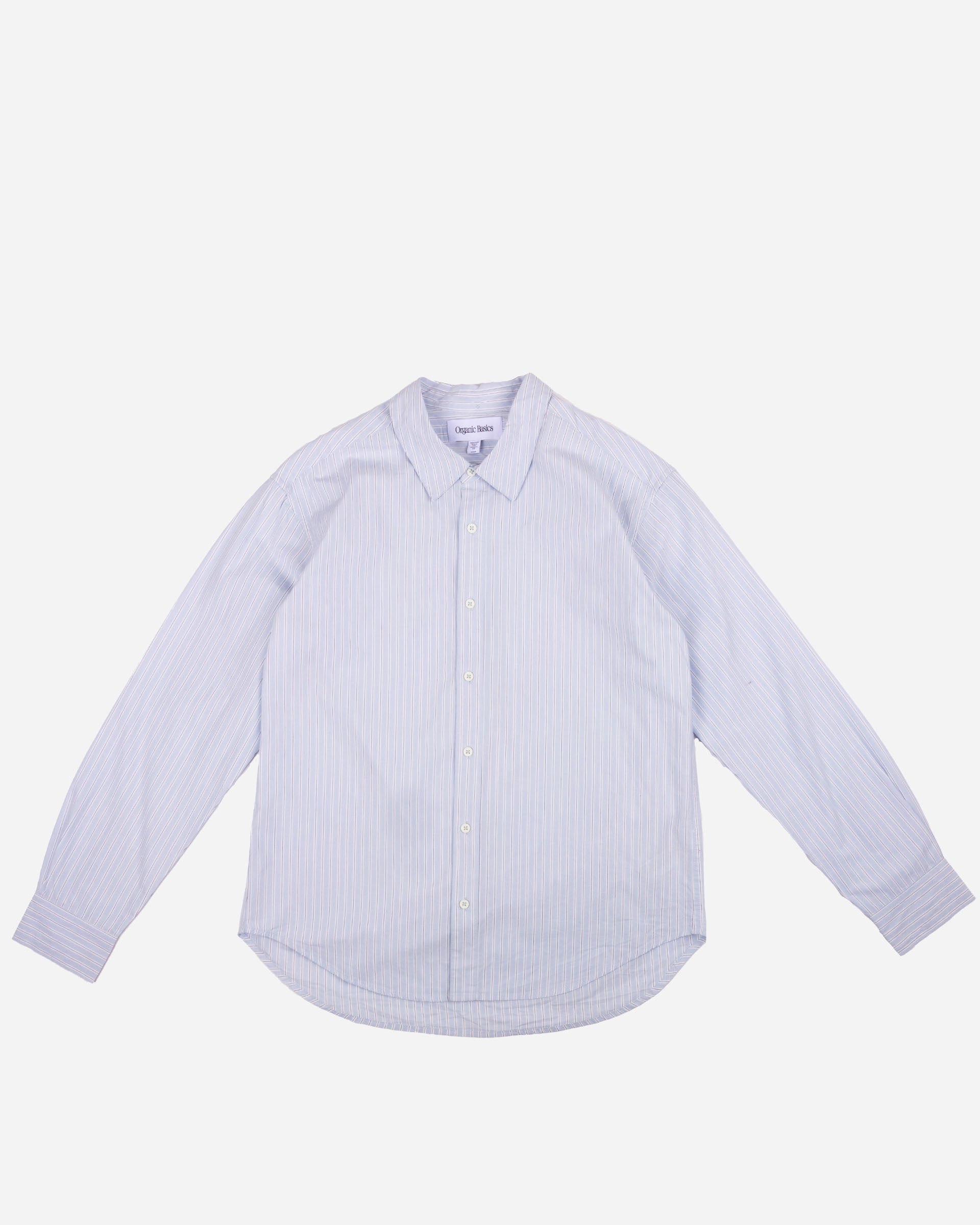 Organic Basics True Relaxed Poplin Shirt Bubble Bath Stripes OB450094-Stripes