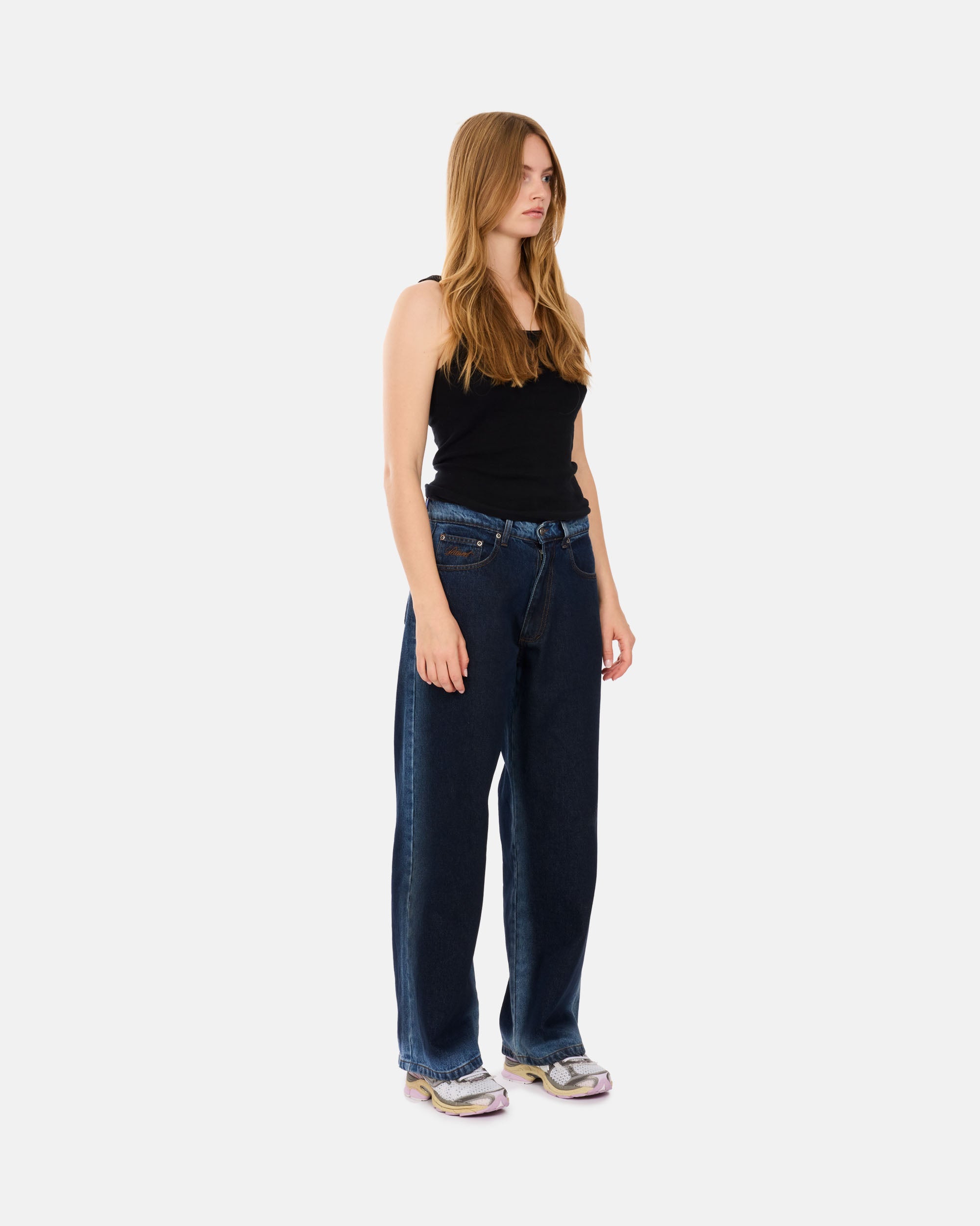 RASSVET Pantalon baggy en denim « Shadow Wash » BLUE PACC17P012