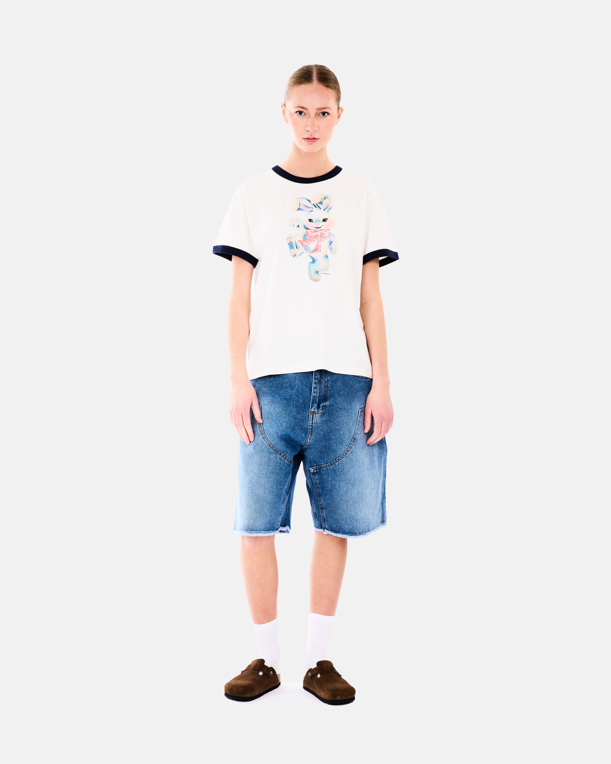 RASSVET BUNNY RINGER TEE SHIRT WHITE PACC18T011