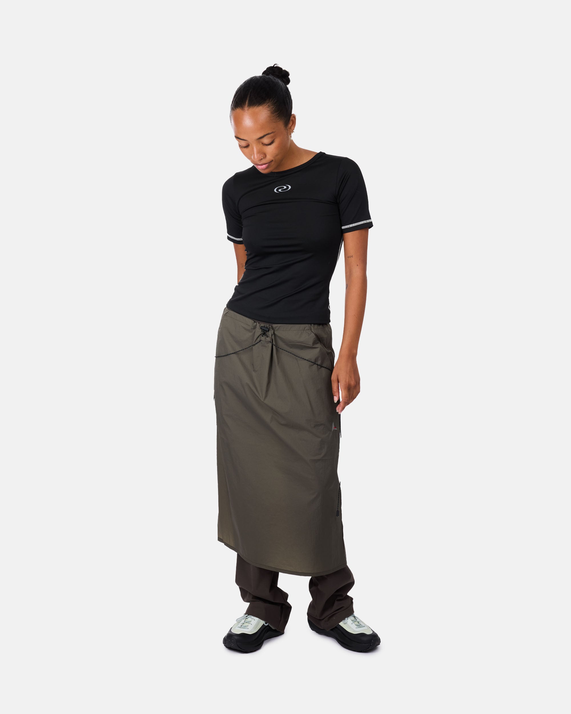 ROA Gly See Through Mid Skirt Olive RBWW050FA28