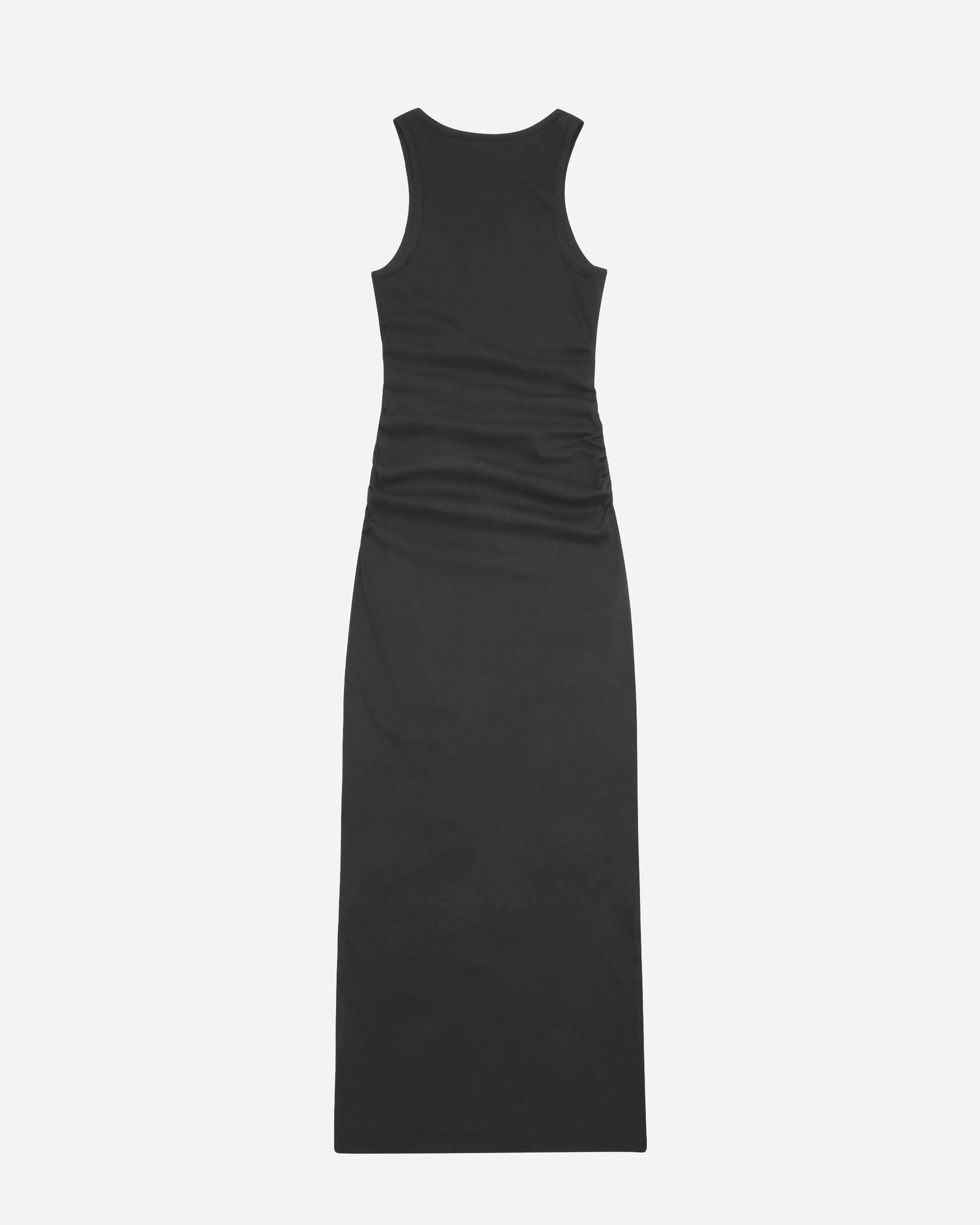 GANNI Soft Cotton Rib Tank Top Long Dress Black T3935
