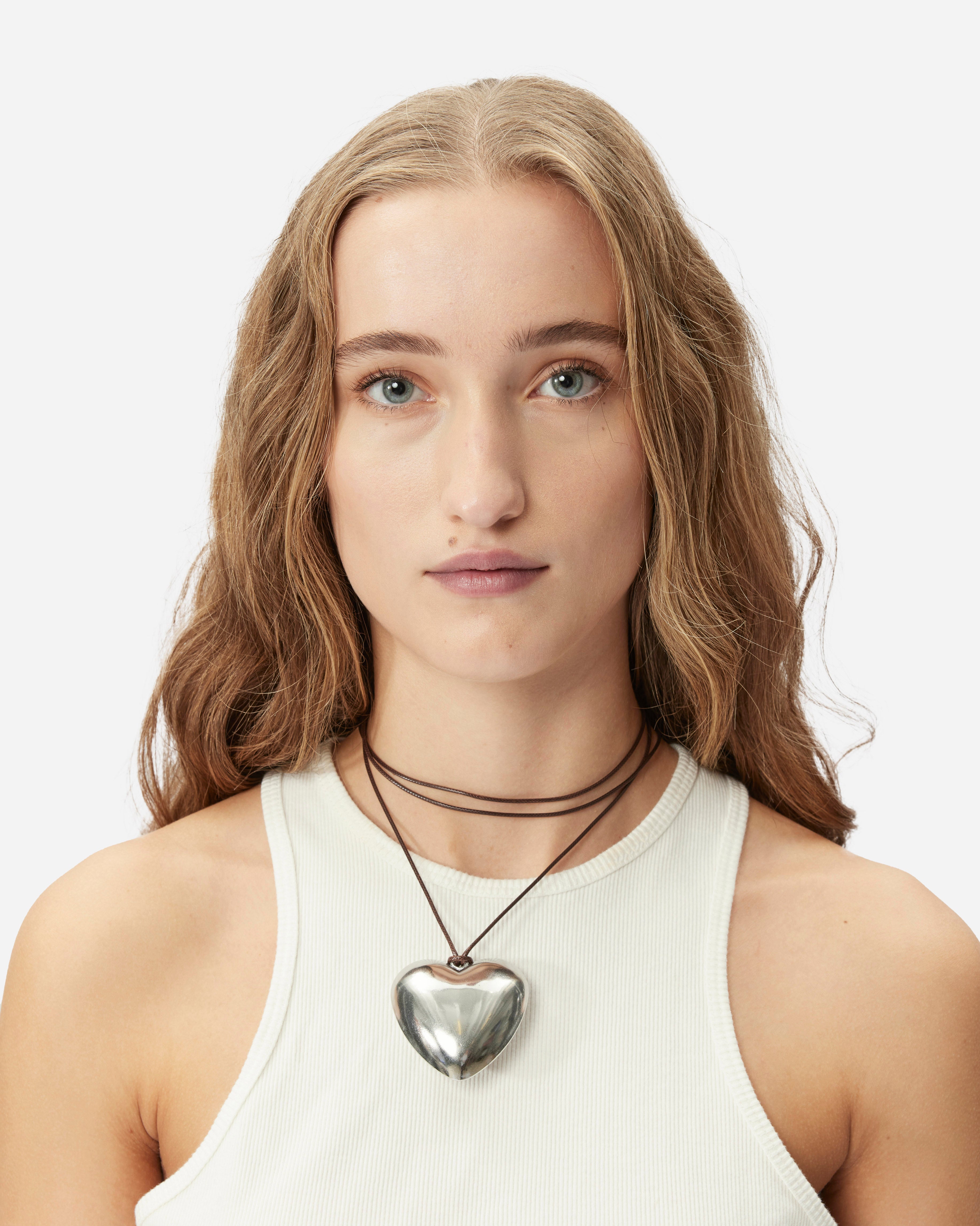 THE GOOD STATEMENT Spirit Necklace Big Heart SILVER TGS-S-1