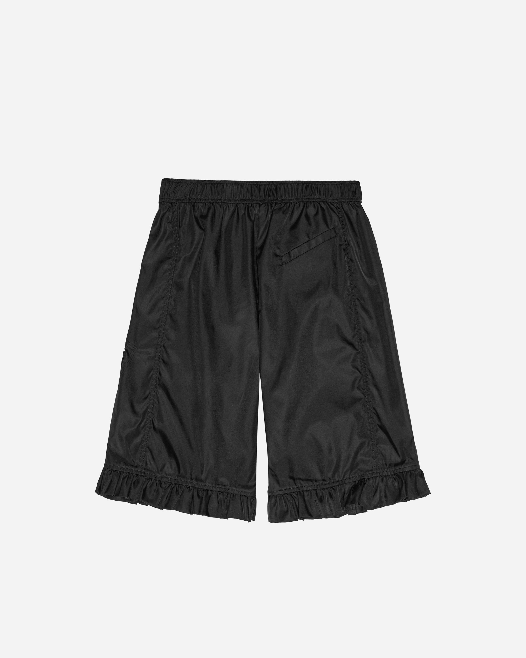 GANNI Duchesse Nylon Midi Ruffle Shorts Black W0411-099