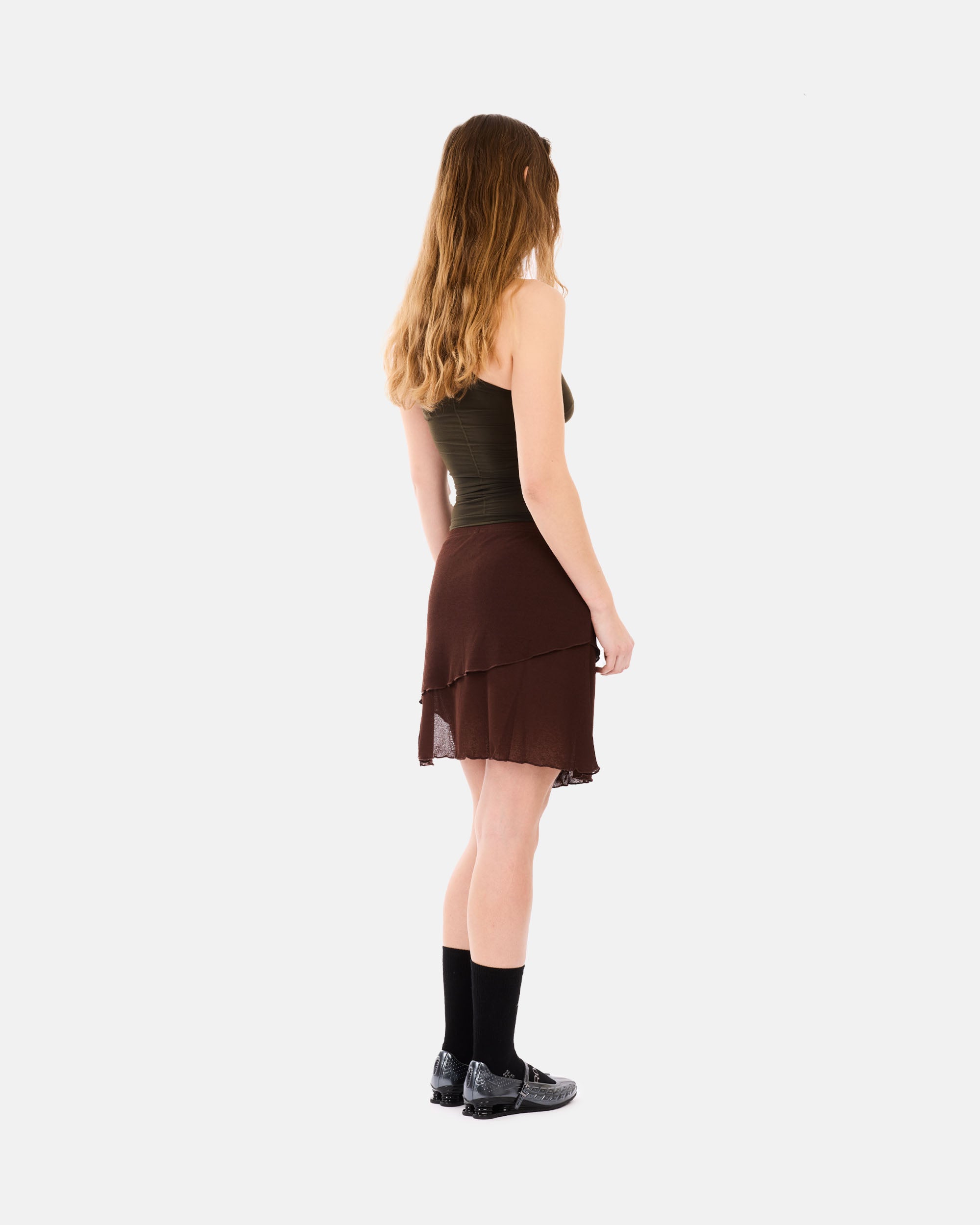 ROA Haze Ultralight Seamless See Through Tank Top Dark Brown YBWW036YA10