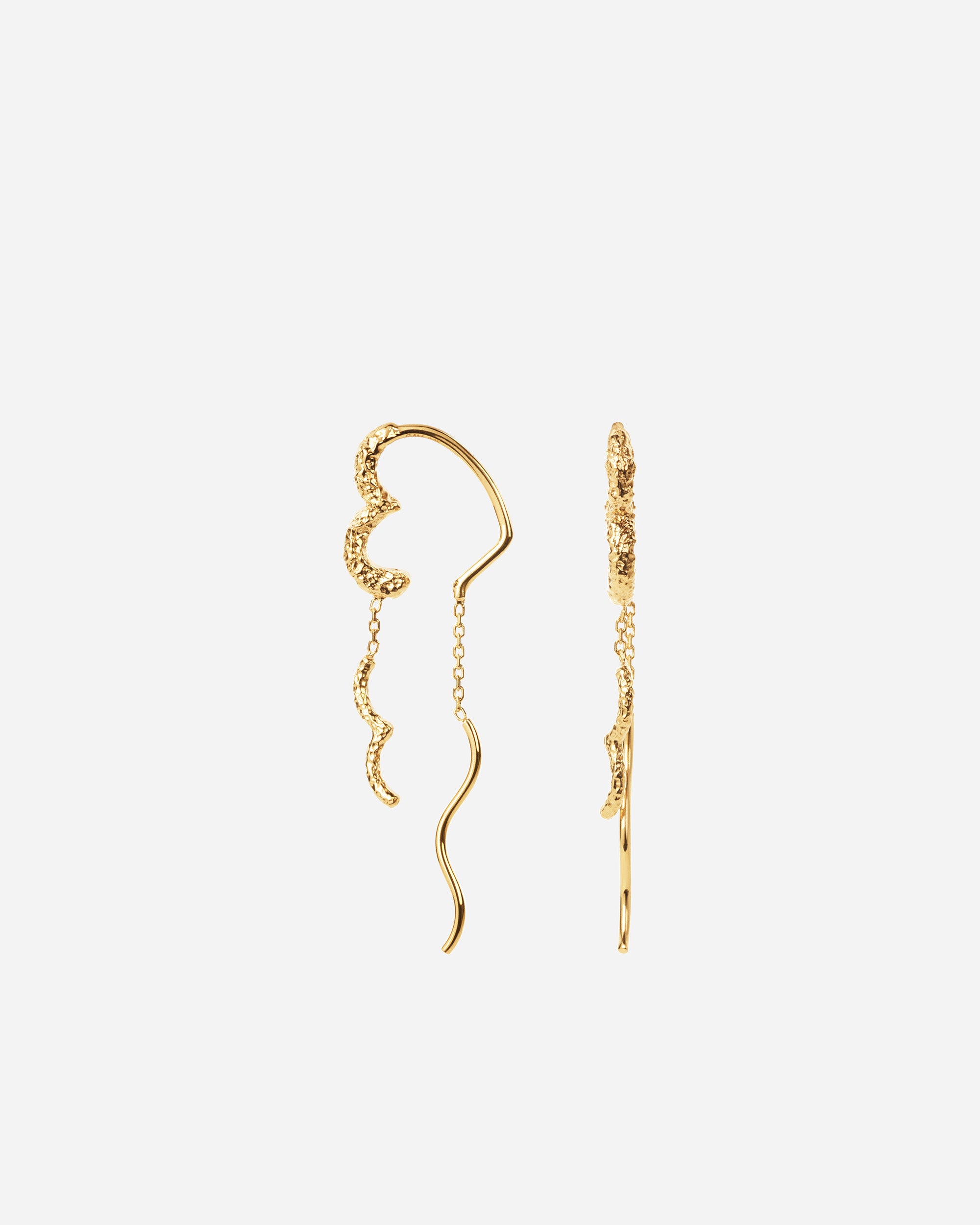 Camille Brinch Wavy Sparkly Heart Earlines Gold WSPHE-FG