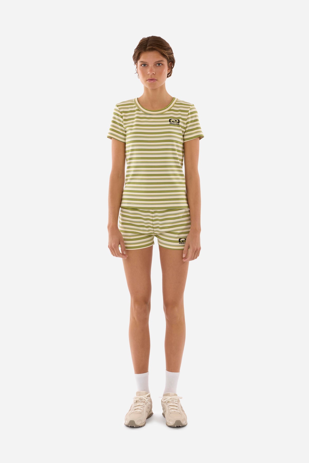 RÉSUMÉ NicoleRS Shorts Green Stripe 28661606-081