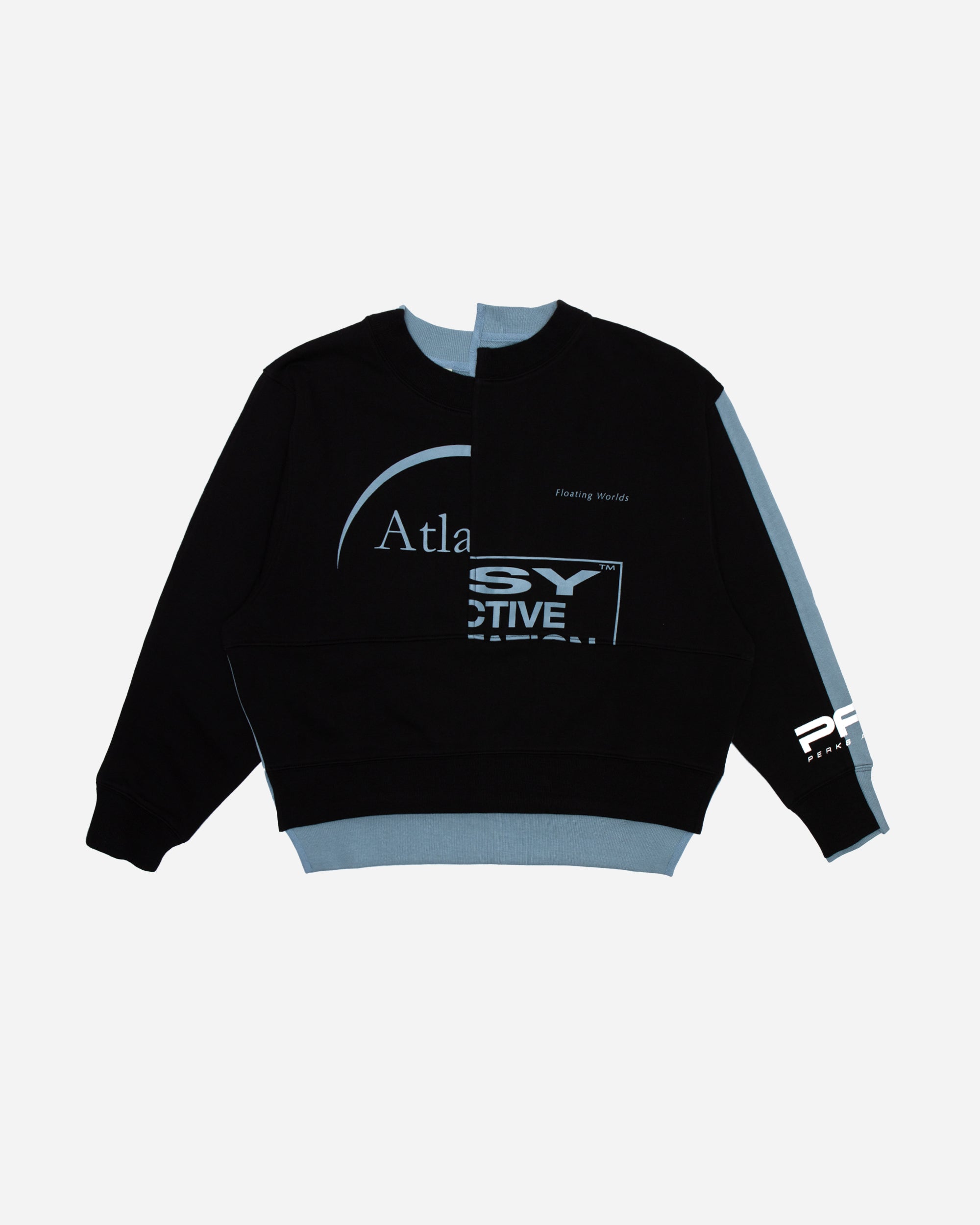 P.A.M. (Perks & Mini) Flotsam Split Neck Sweatshirt BLACK / PEARL BLUE 3759-BLPB