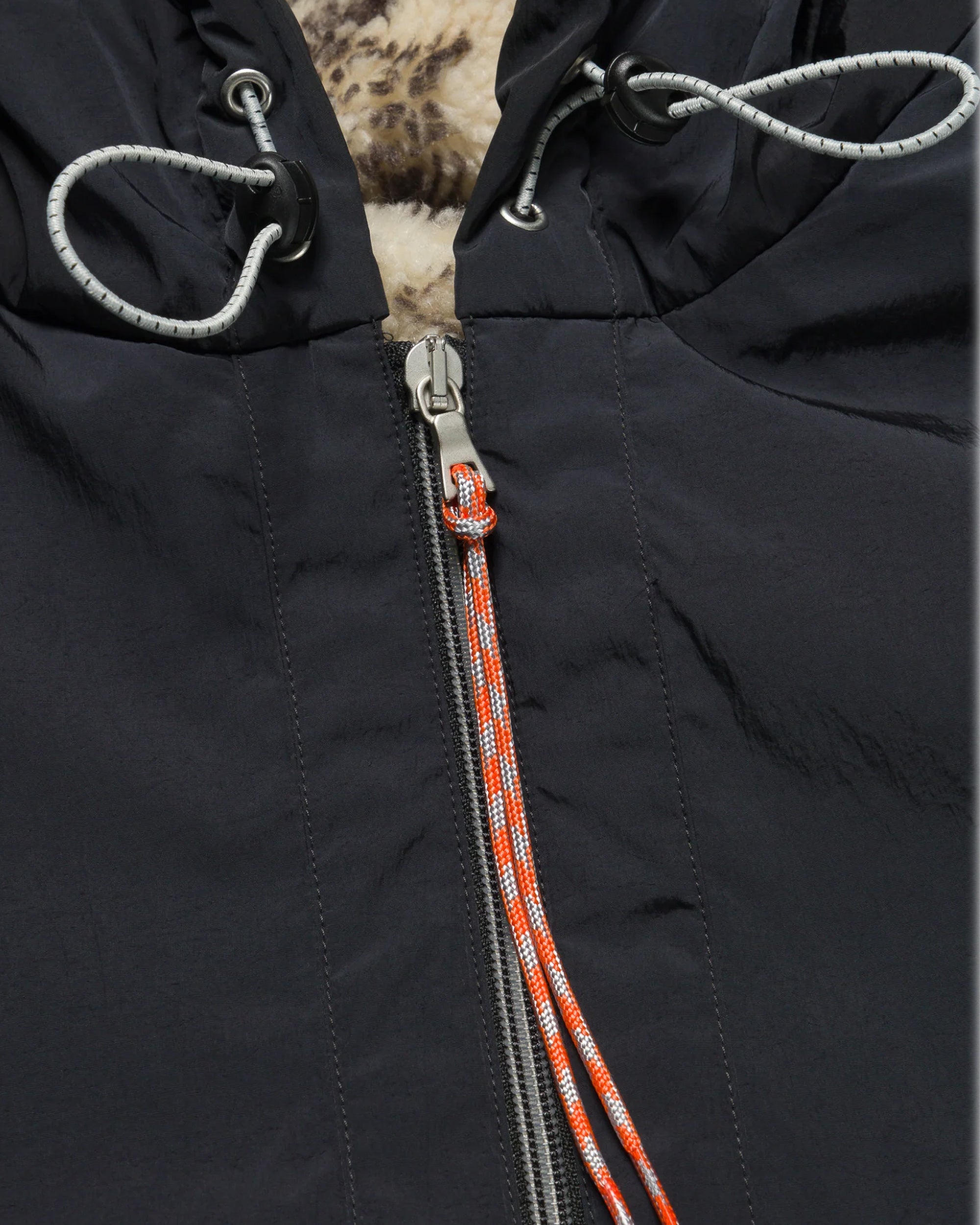 ARIES Reversible Nylon and Floral Fleece Parka Ecru RUAR70014