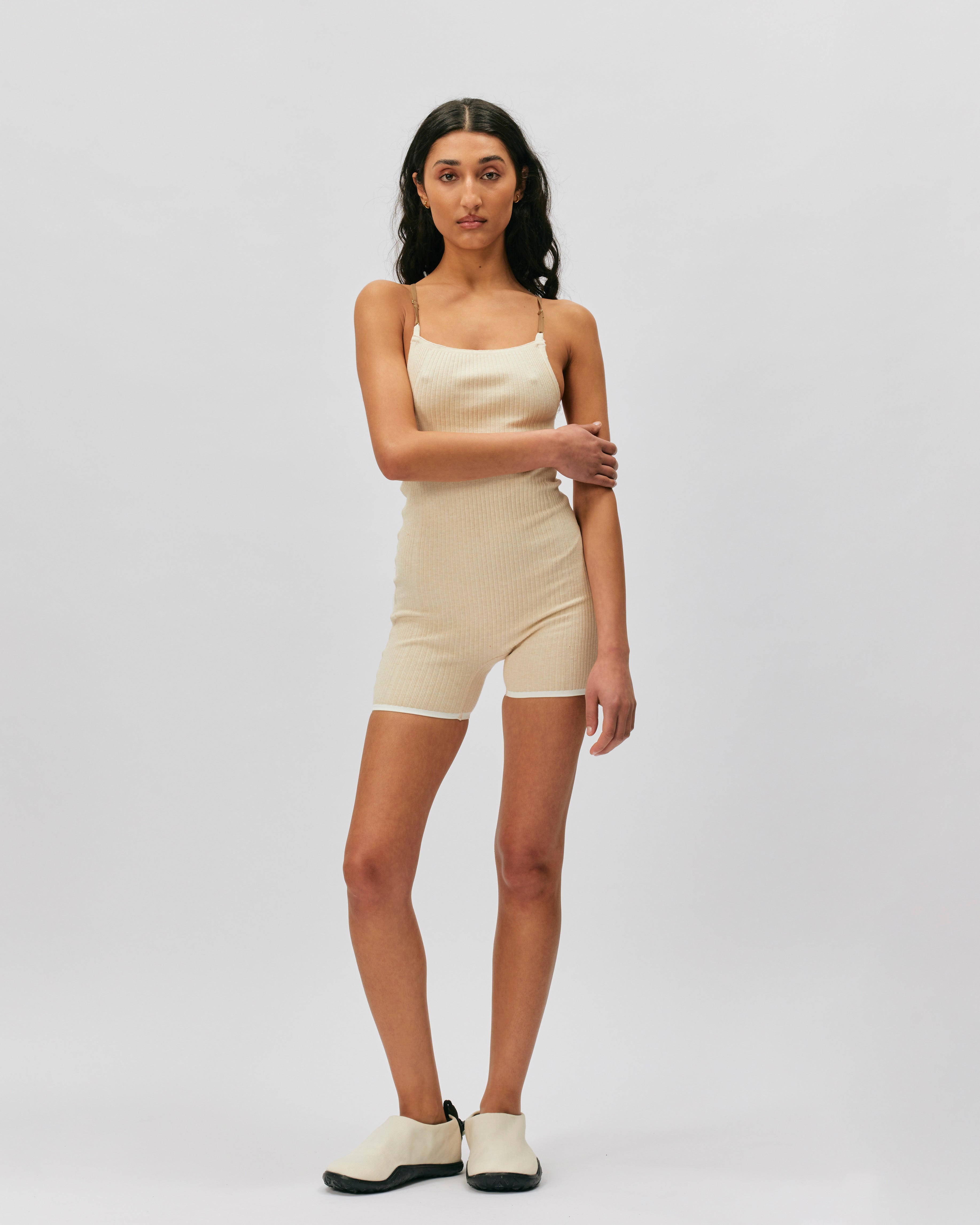 Nike Nike x JACQUEMUS Ribbed Shorts Bodysuit PEARL WHITE/SAIL DN3234-221