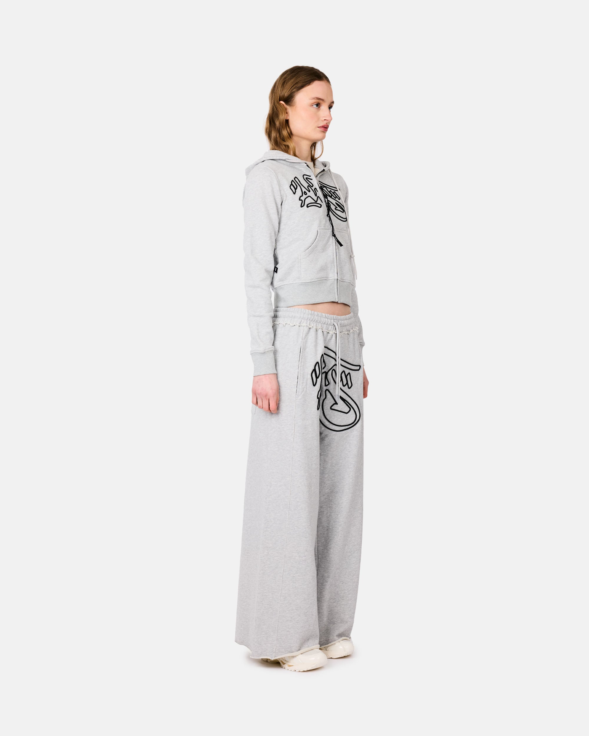 ALIS Mikheil Wide Sweat Pants Grey Melange 102-03