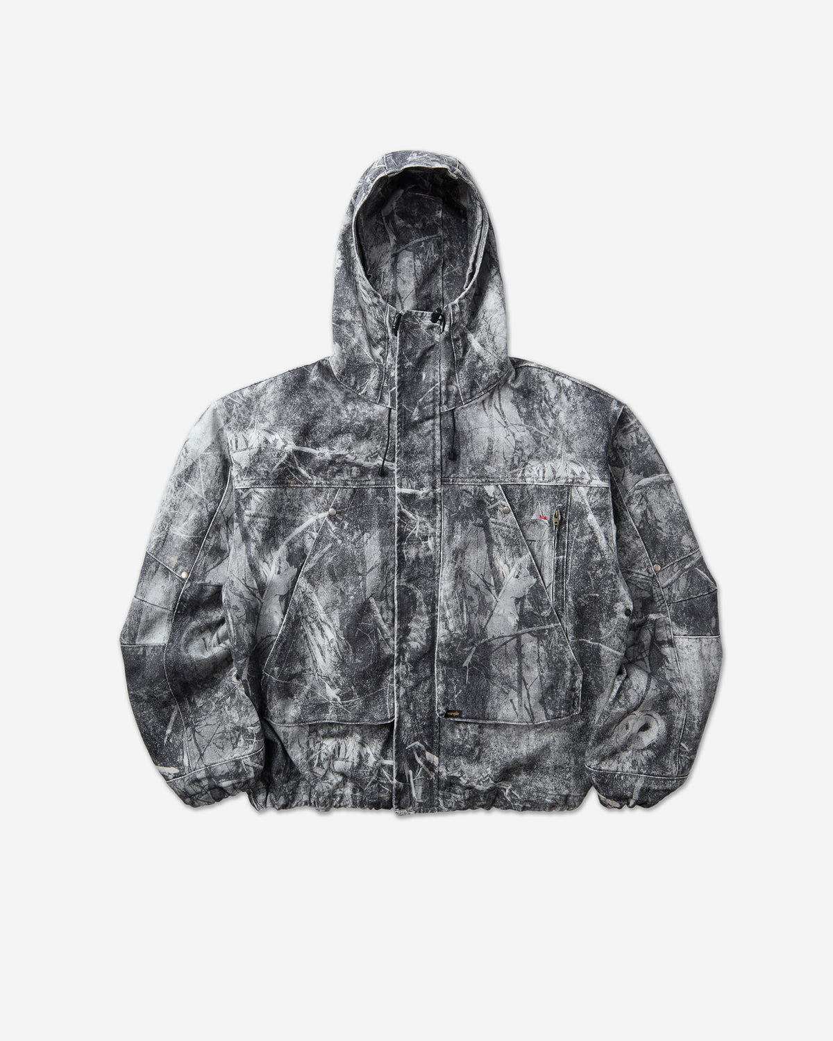 ROA Roa x Wrangler Denim Hooded Jacket Washed Pattern Owl Dark Owl Dark YBMW0273FA210-Owl Dark