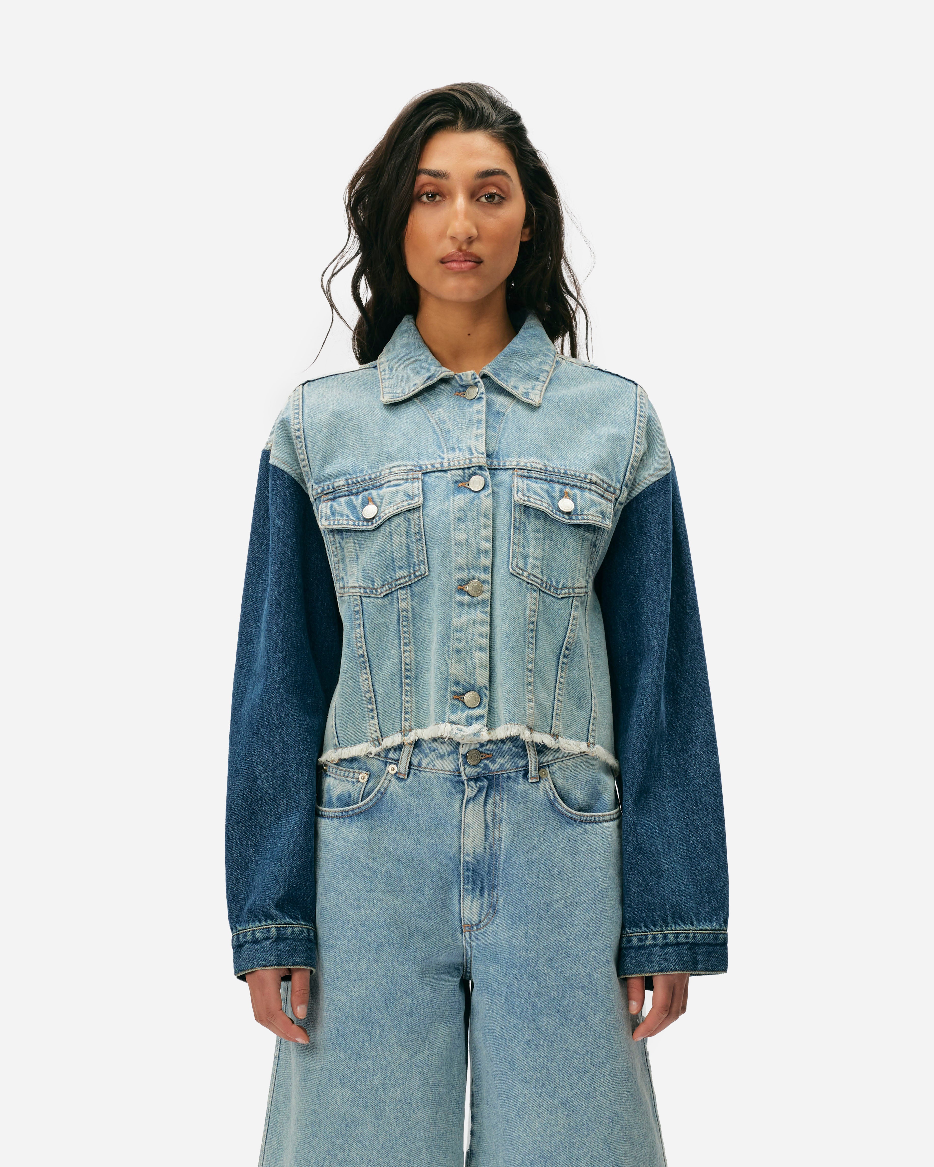 Oval Square City Denim Jacket Light Blue 20710-5022